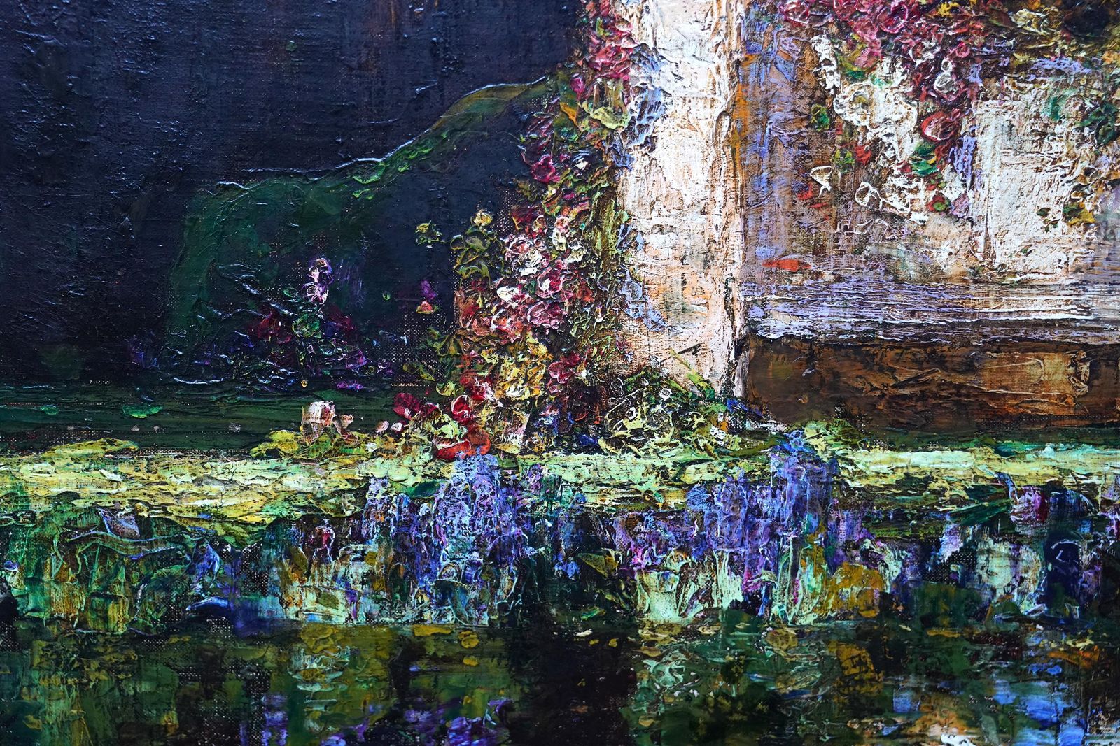 photo furniture Tom Mostyngarden Landscape With Pool   British 1920's Impressionist Art Oil Paintingcirca 1920