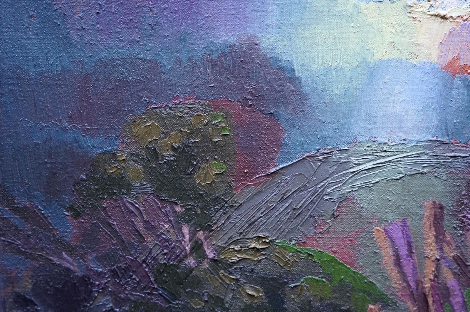 Glyn Morganowls In Landscape   Welsh Post Impressionist Art Oil Painting Birds1990 photo 2804.0
