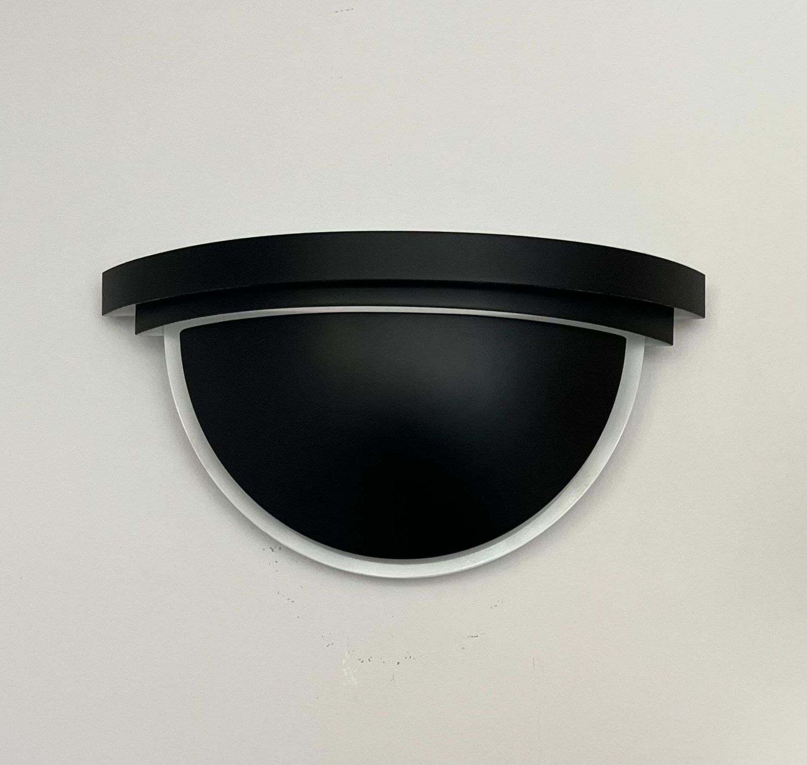 Postmodern Black Metal Pair Of Spanish Wall Sconces By Estiluz, Barcelona, 1980s photo 481.0