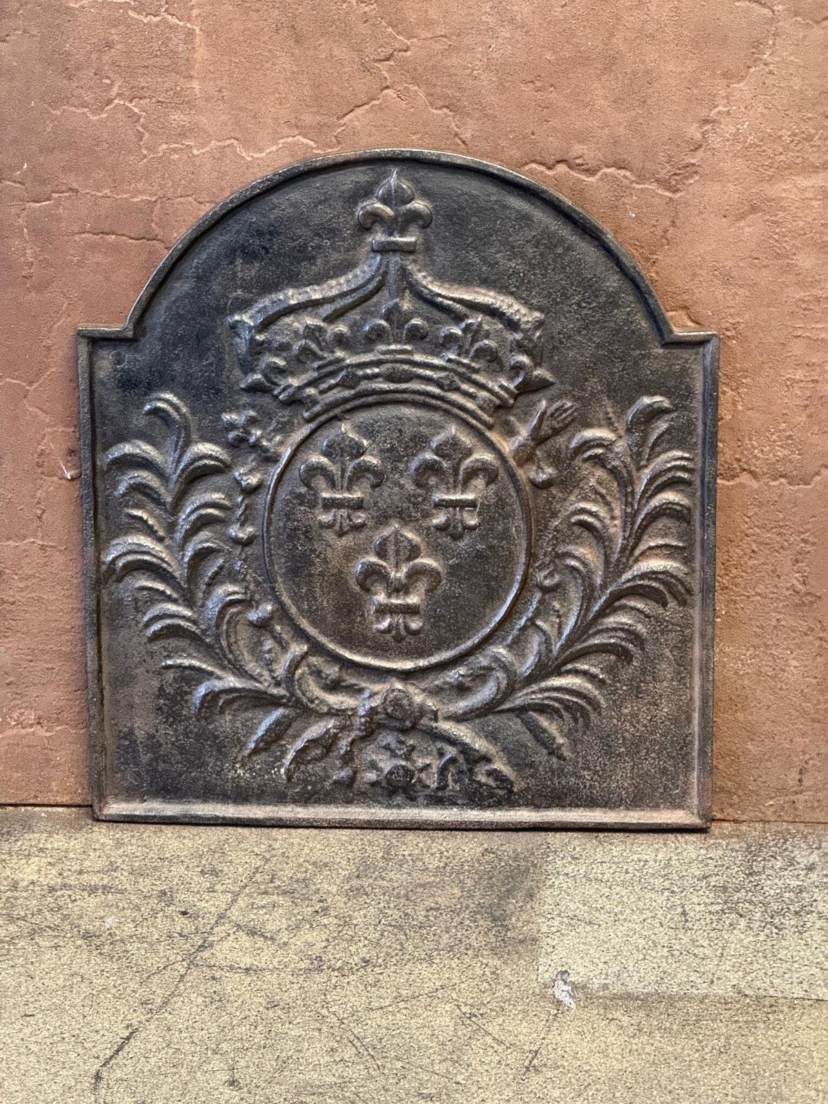 French Louis XV Style 'Arms Of France' Fireback / Backsplash photo for sale