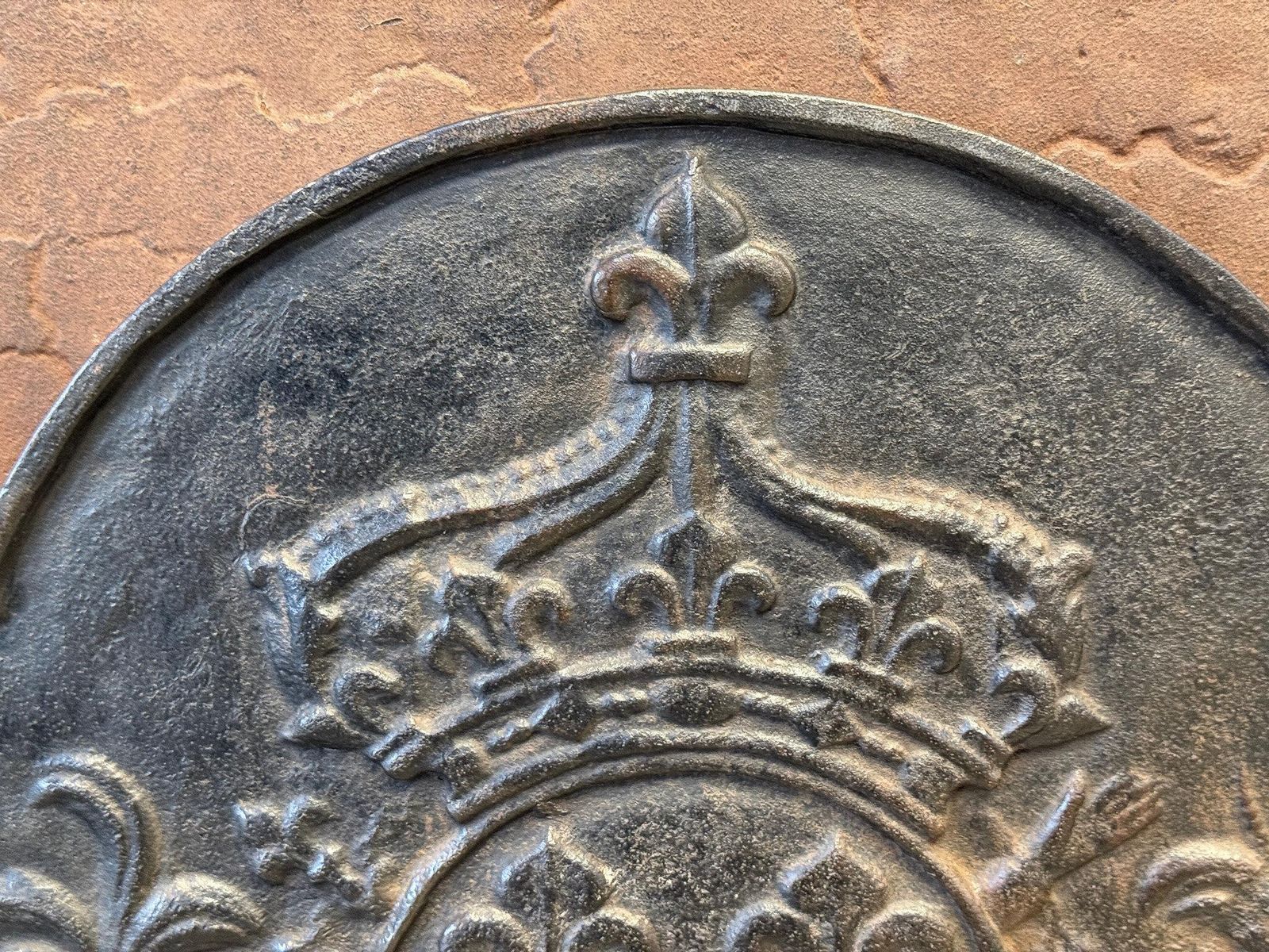 French Louis XV Style 'Arms Of France' Fireback / Backsplash photo vintage
