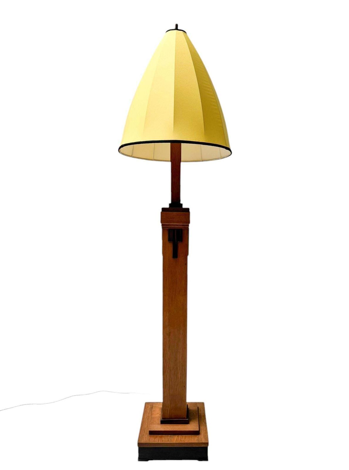Art Deco Modernist Floor Lamp With Shantung Silk Shade, 1920s photo furniture