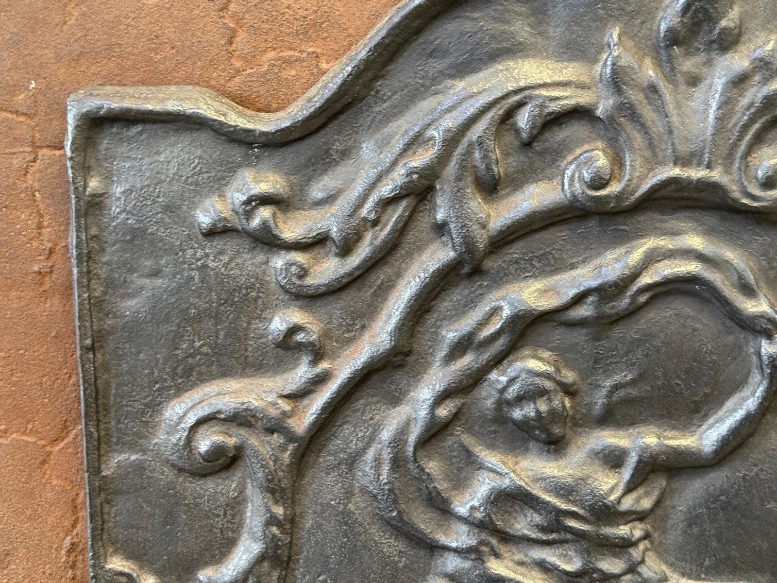 French 'Amphitrite' Fireback / Backsplash, 20th Century, Louis XV Style photo vintage