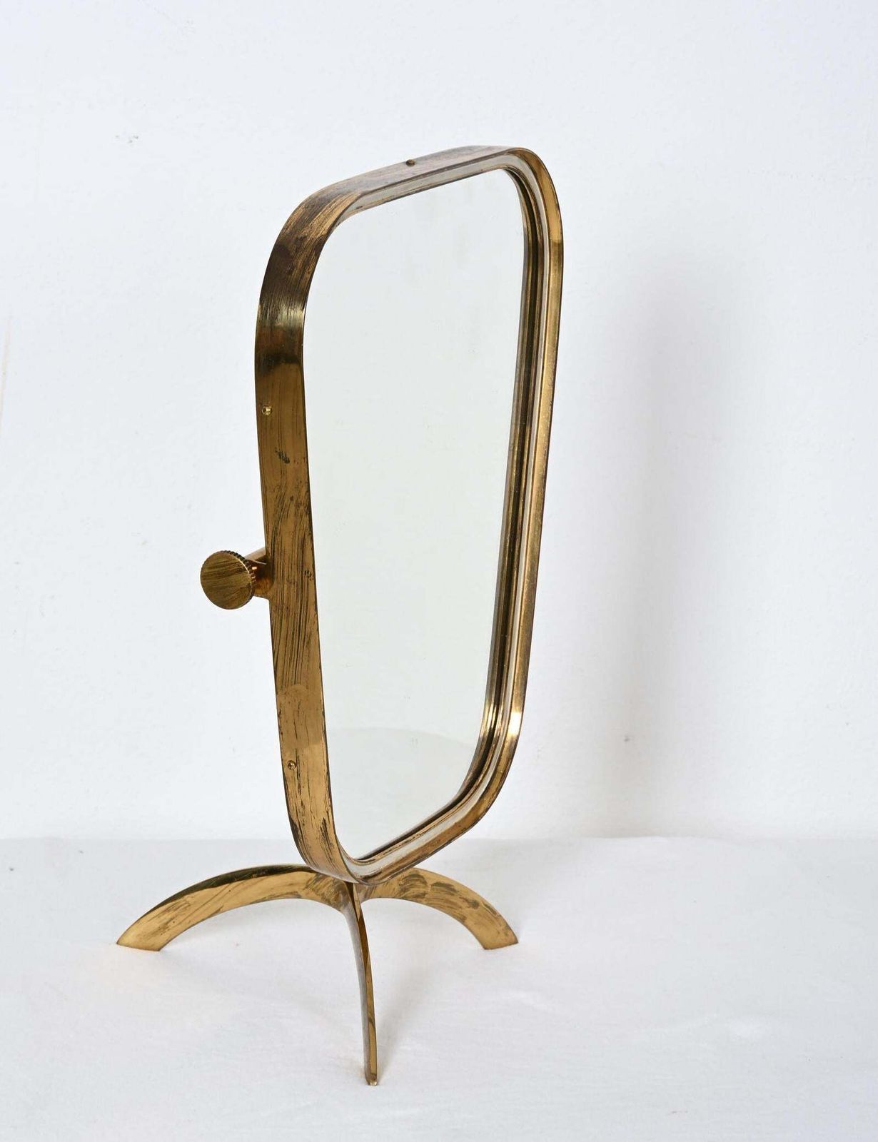 photo furniture Rare Large Midcentury Brass Vanity Mirror