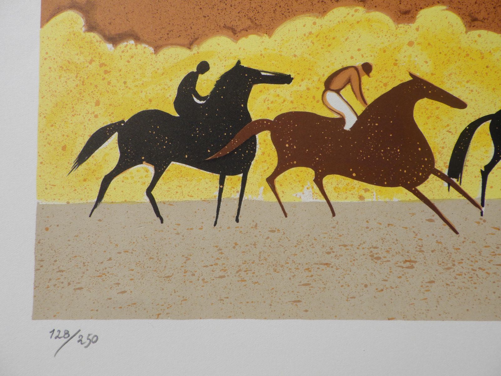 Serge Lassushorses : Horse Riding In Autumn   Original Lithograph, Handsigned & Ltd /2501982 photo Art