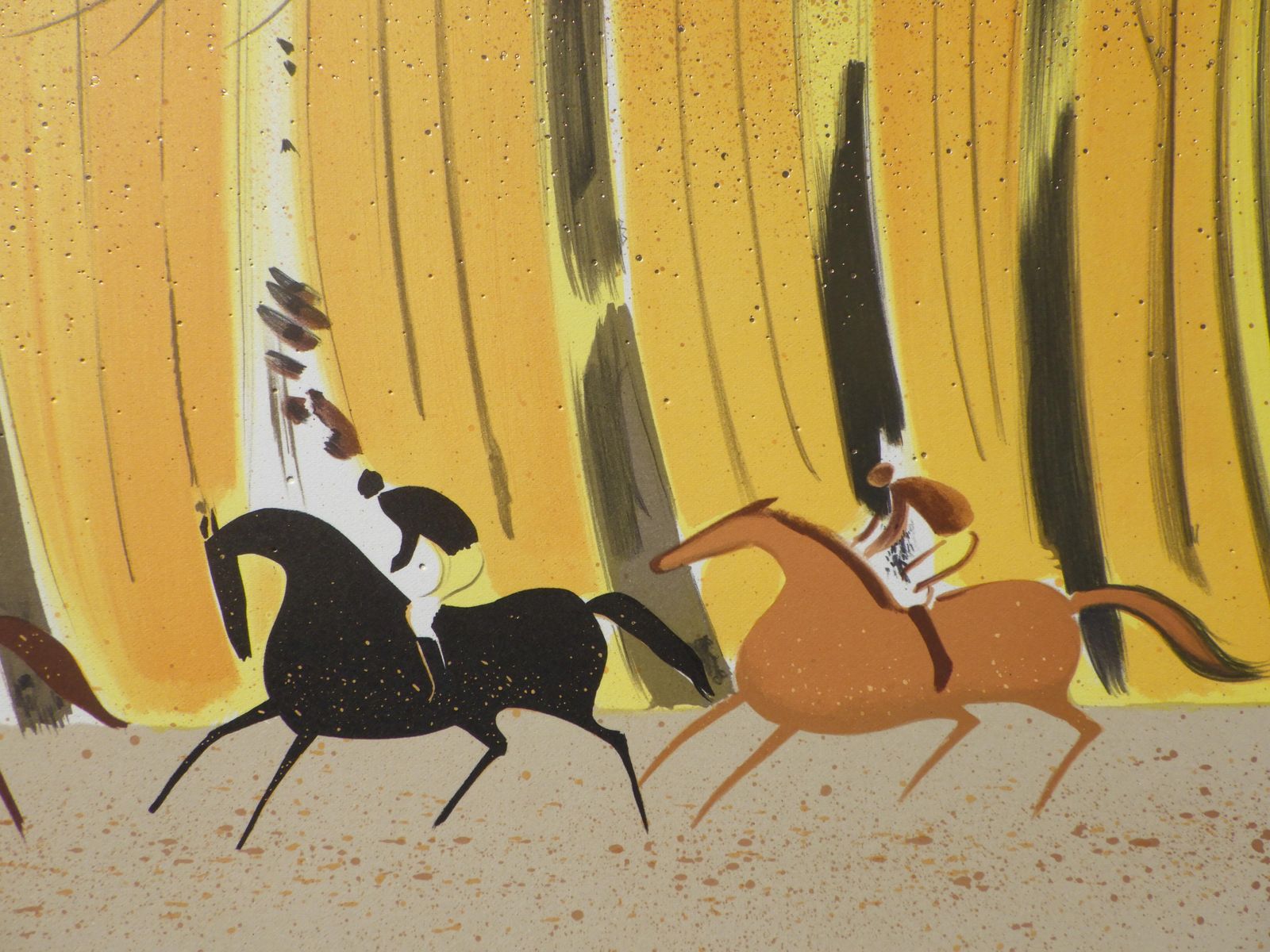 Serge Lassushorses : Horse Riding In Autumn   Original Lithograph, Handsigned & Ltd /2501982 photo 87.0