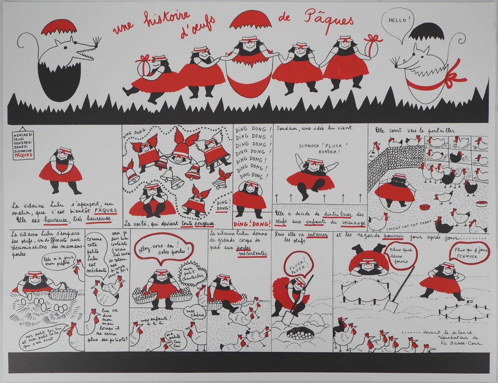 Yves Saint Laurentla Vilaine Lulu At Easter Time (Eggs And Bells)   Lithograph1985