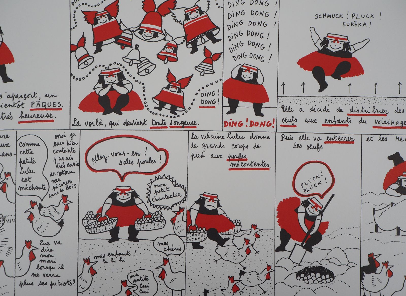 Yves Saint Laurentla Vilaine Lulu At Easter Time (Eggs And Bells)   Lithograph1985 photo for sale