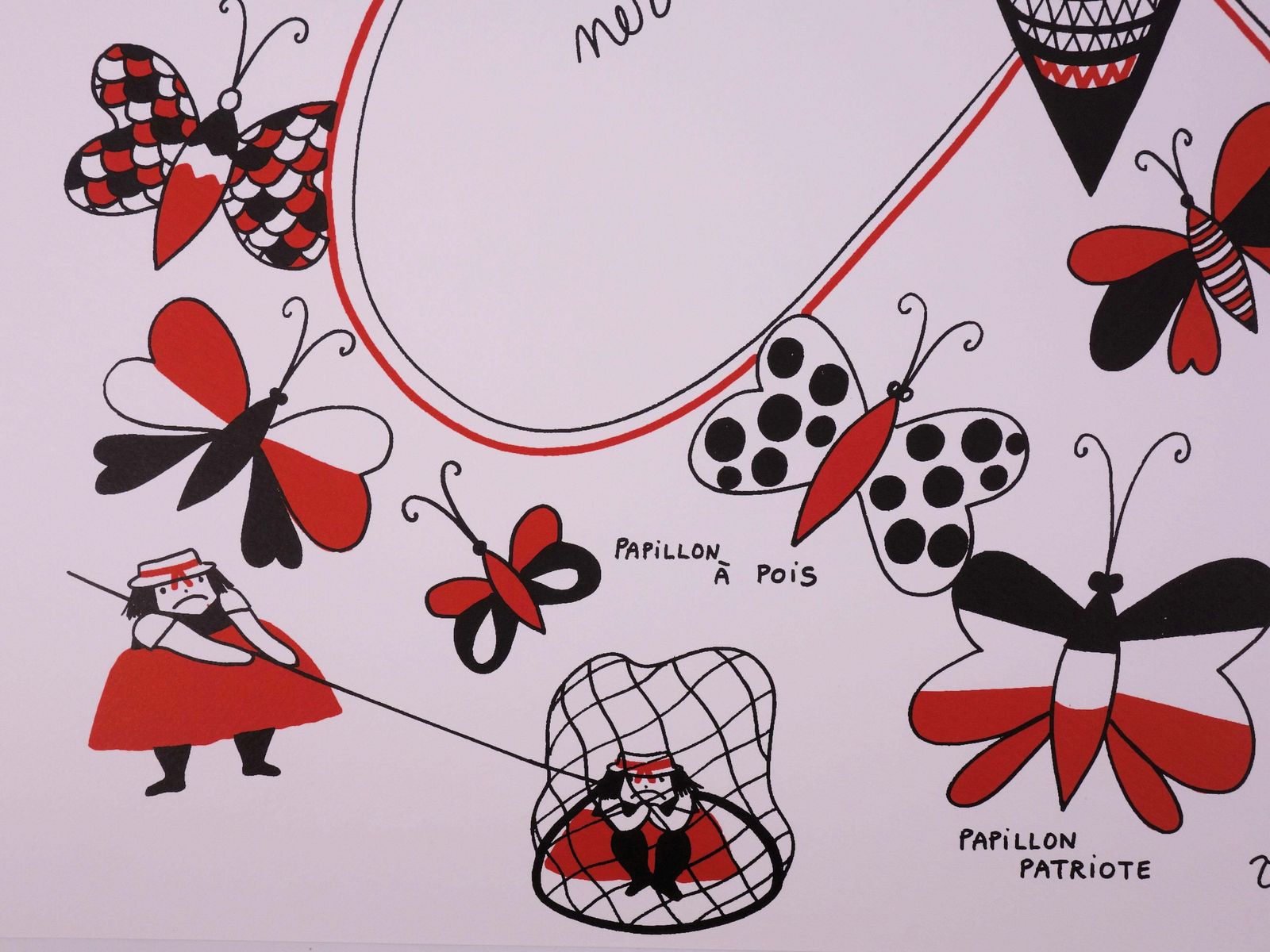Yves Saint Laurentla Vilaine Lulu With Butterflies   Lithograph1985 photo for sale