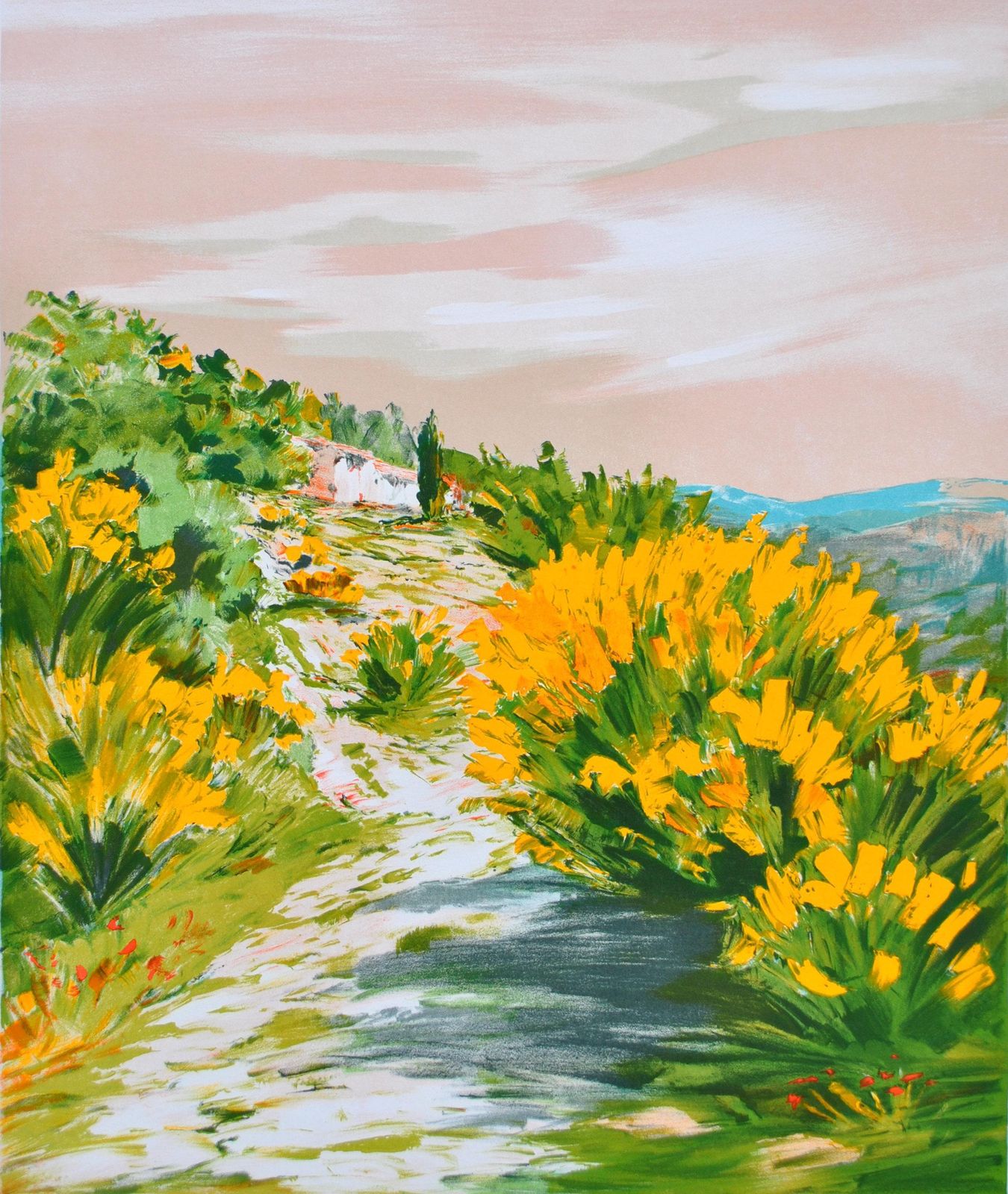 Victor Zarouthe Small Path In Provence   Original Lithograph, Handsigned & Ltd /1501982 photo furniture