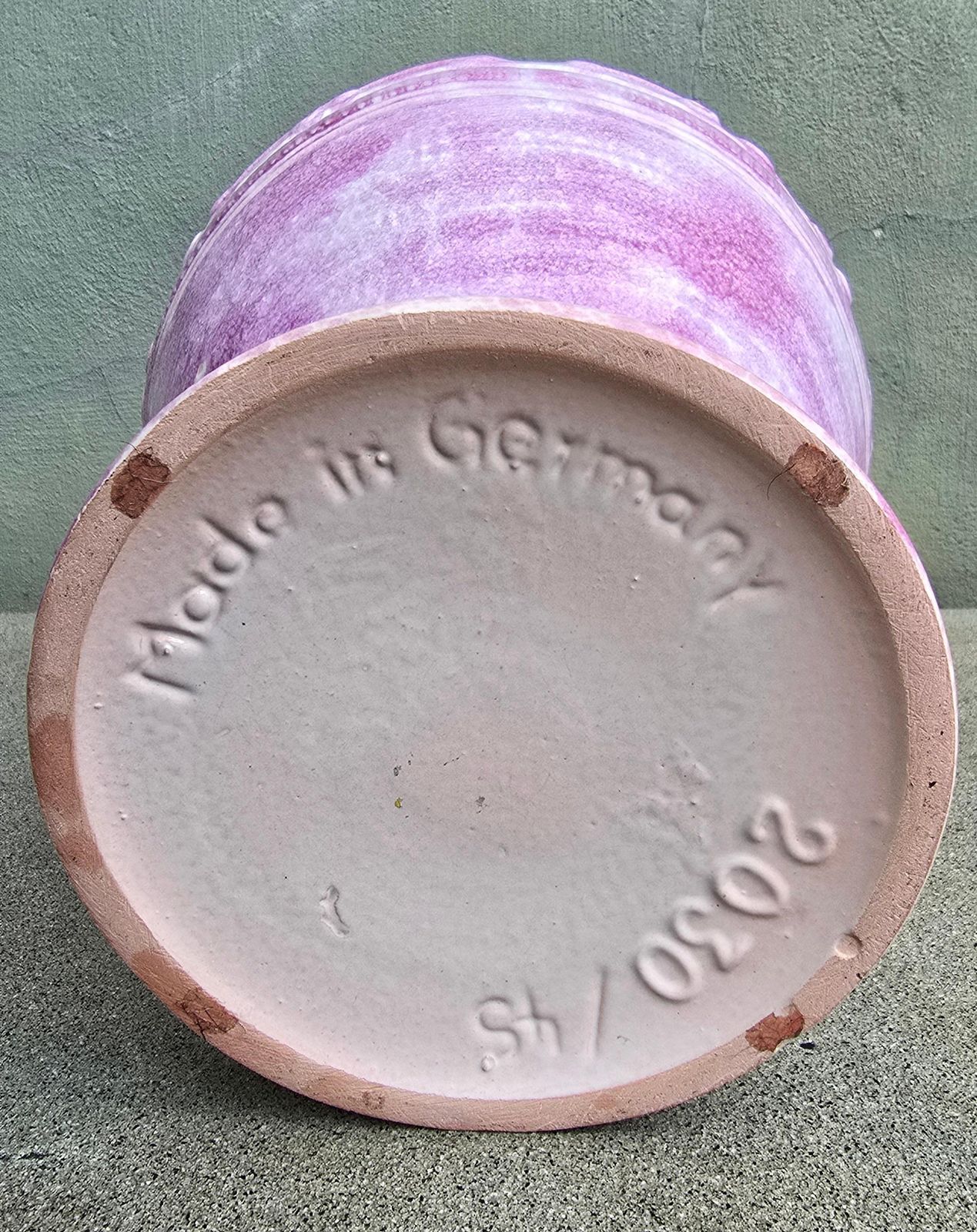 German Mid Century Pierced Art Pottery Vase In Violet Glaze, Circa 1950s photo 914.0