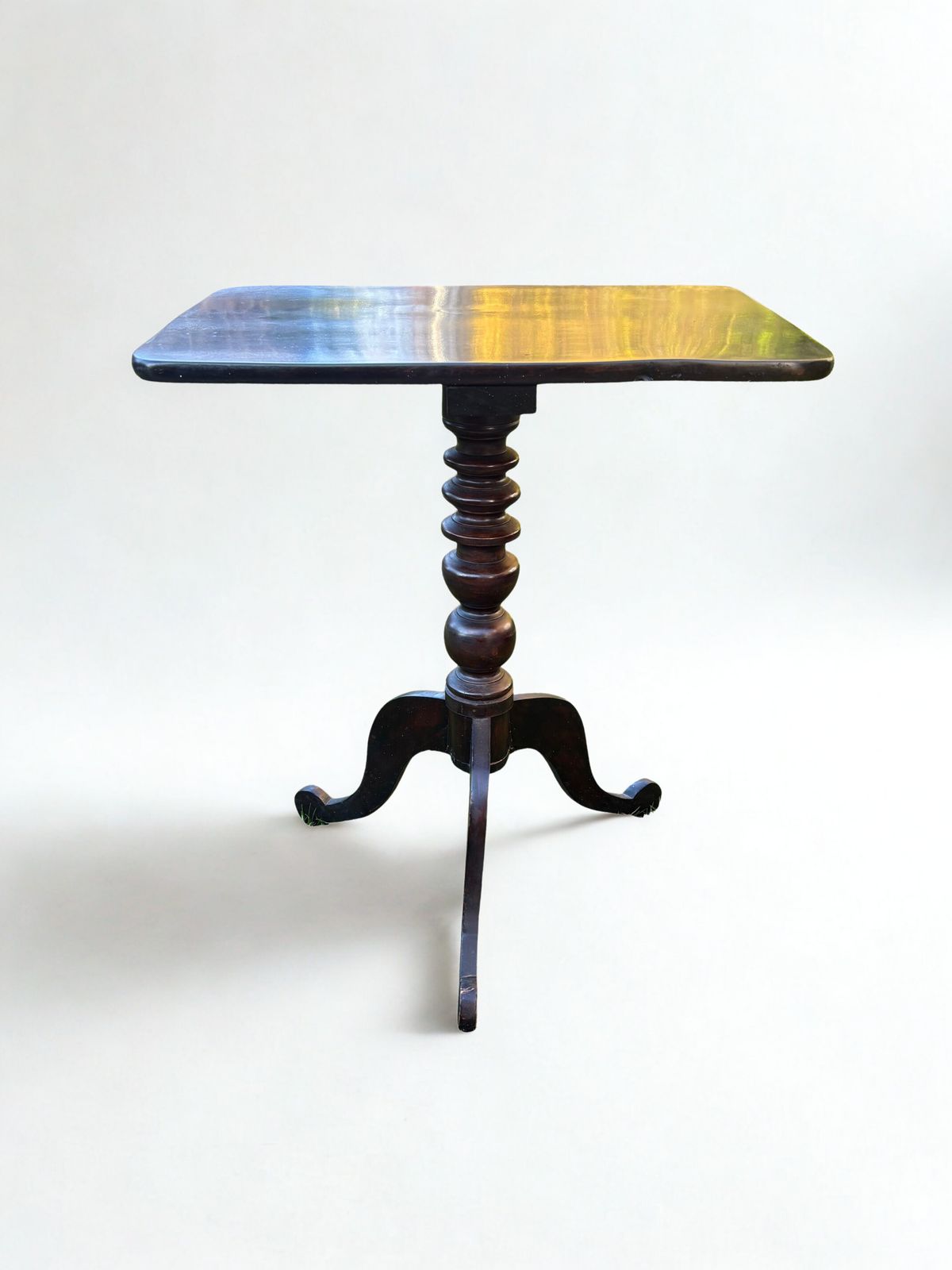 Antique Wine Table With Turned Pedestal And Tripod Legs