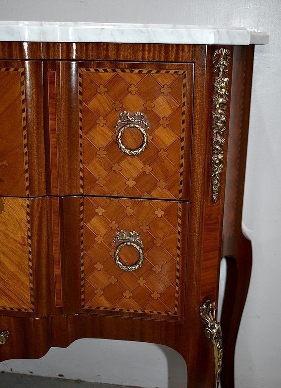 Commode Louis XV Louis XVI Transition In 20th Century Marquetry photo vinterior