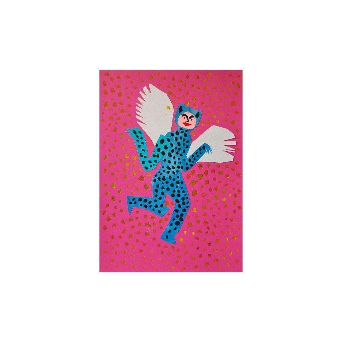 A Panthero Fly Papercut And Gouache Artwork Animal Figurative Polish Artist 2025 photo furniture