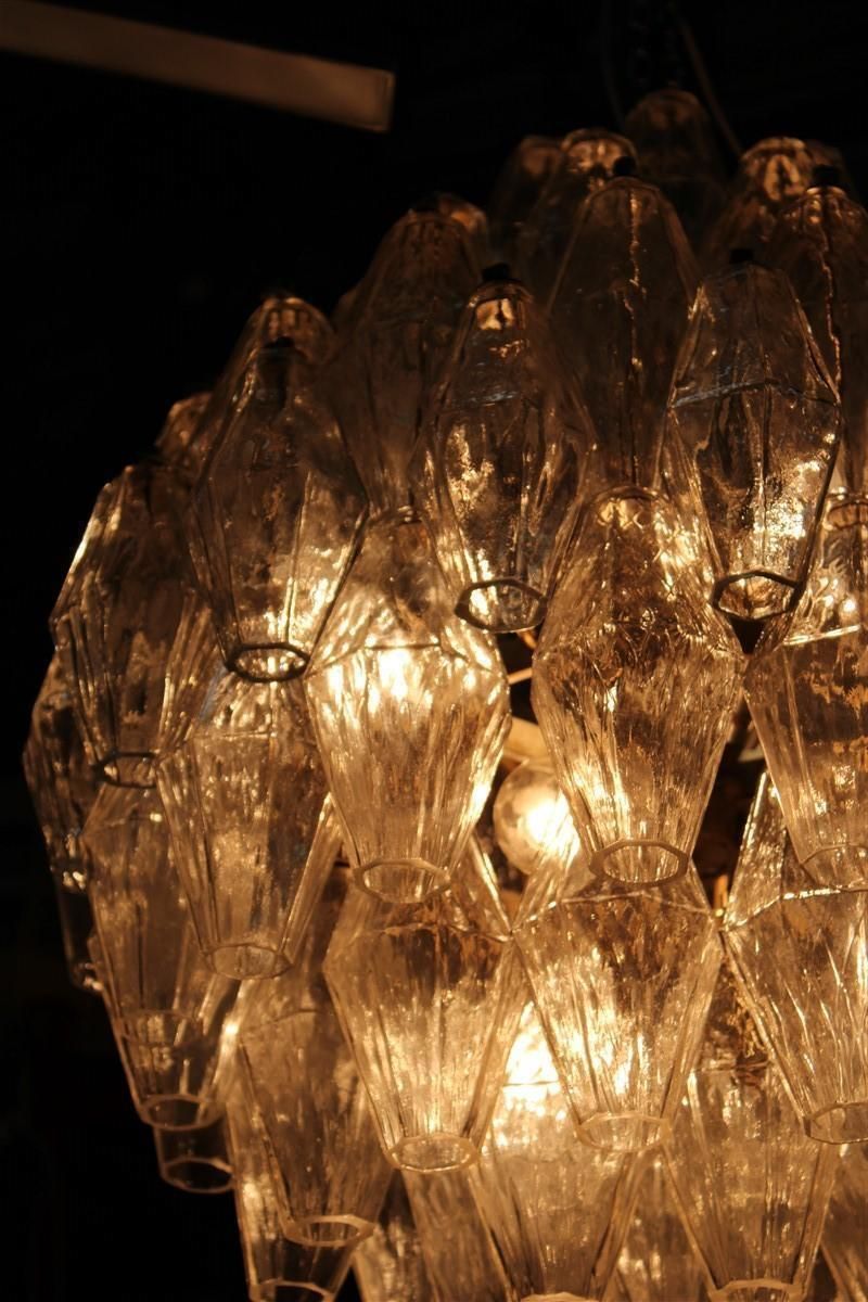 Lighting Round Murano Glass Venini Chandelier Poliedro 1950s Trasparent Italian Design photo