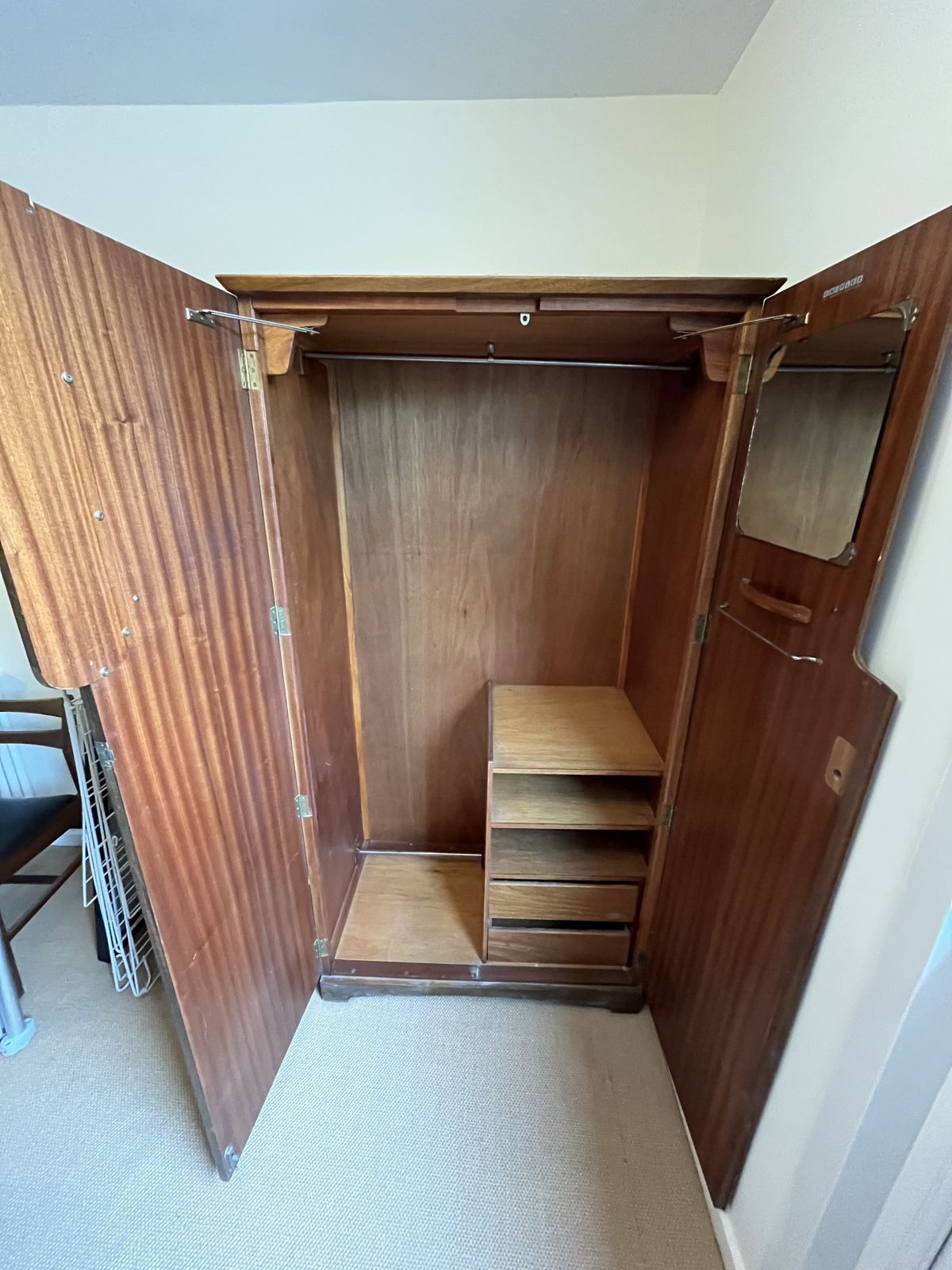 Uniflex Unit Bedroom Furniture: Set Of Two Mid Century Hardwood Wardrobes photo furniture