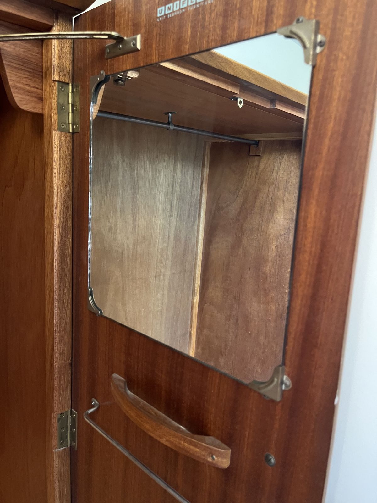 Uniflex Unit Bedroom Furniture: Set Of Two Mid Century Hardwood Wardrobes photo buy