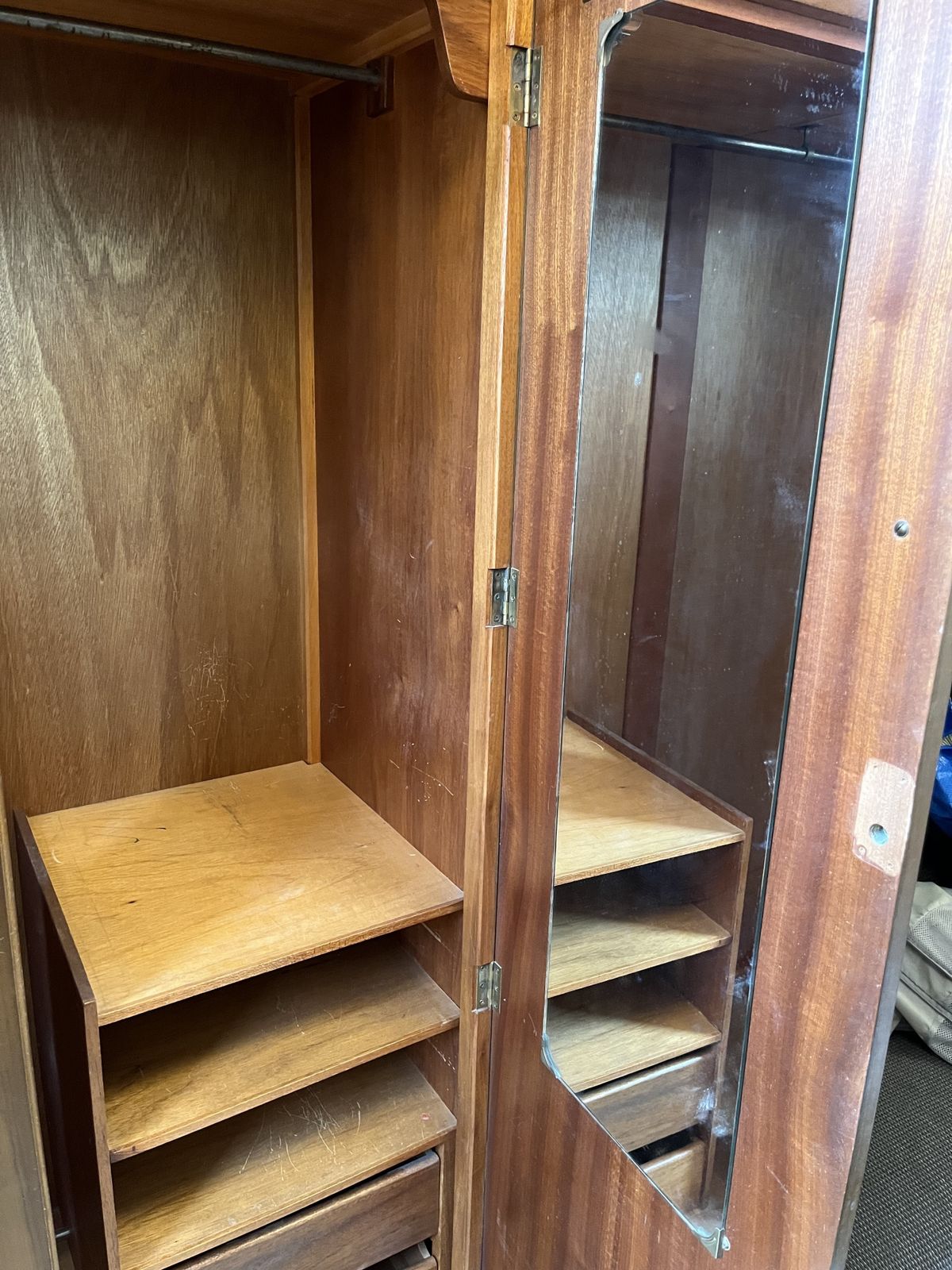photo for sale Uniflex Unit Bedroom Furniture: Set Of Two Mid Century Hardwood Wardrobes