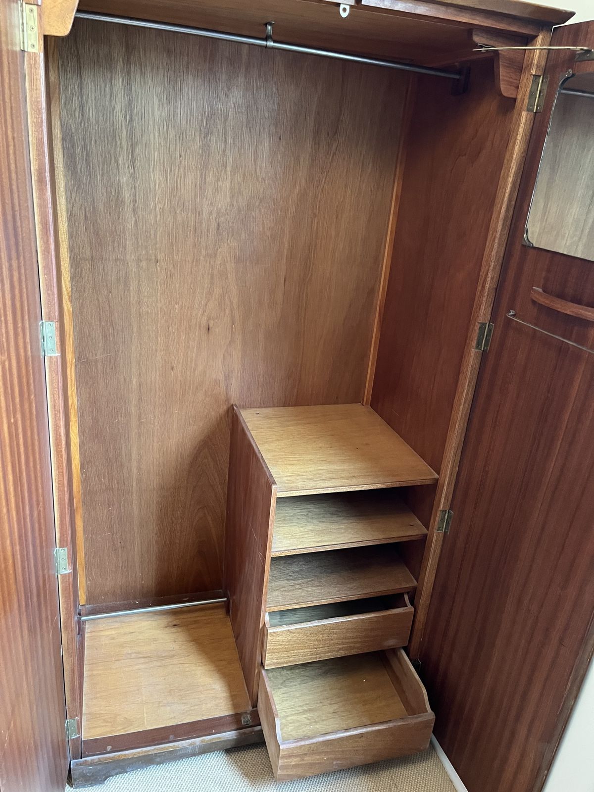400.0 Uniflex Unit Bedroom Furniture: Set Of Two Mid Century Hardwood Wardrobes photo