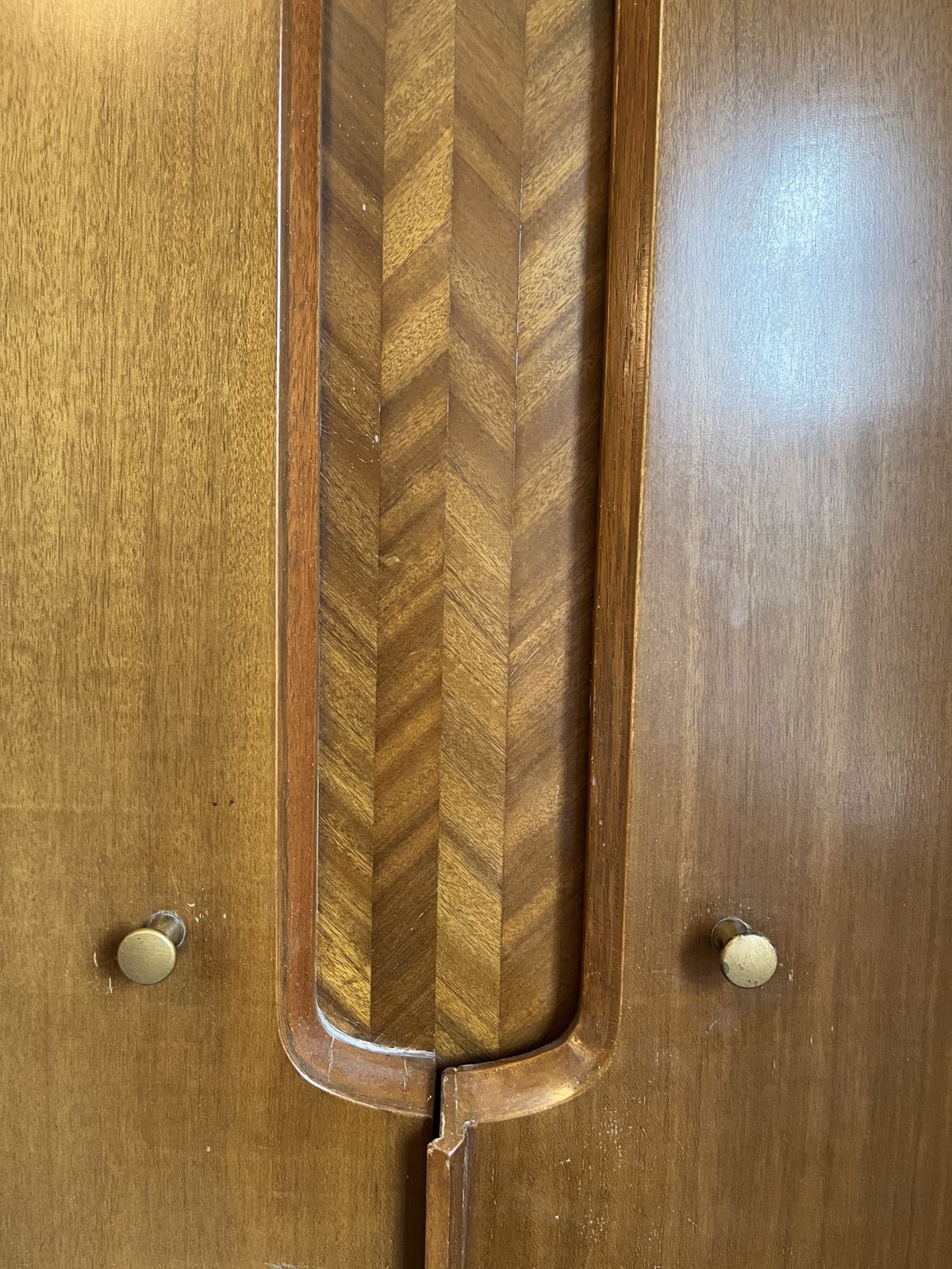 photo vintage Uniflex Unit Bedroom Furniture: Set Of Two Mid Century Hardwood Wardrobes