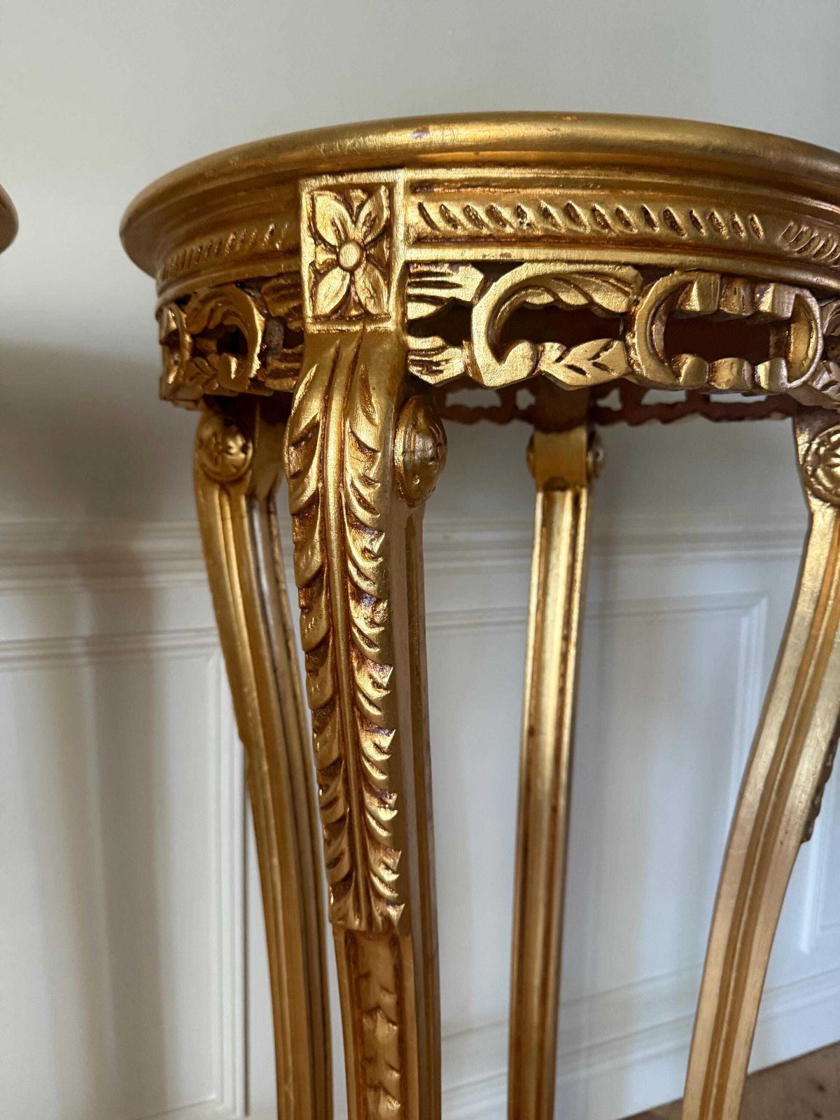 Pair Louis XVI French Tall Jardinières Plant Statue Stand Gilt Red Marble (H: 111 Cm) photo buy