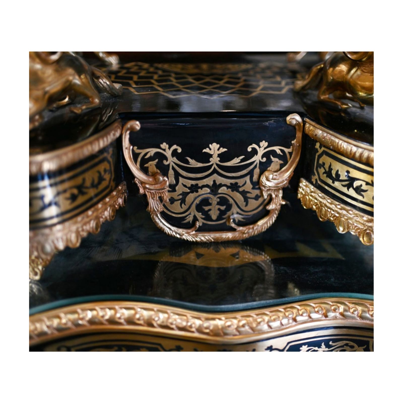 photo buy French Boulle Clock On Stand Louis XVI Gilt Inlay