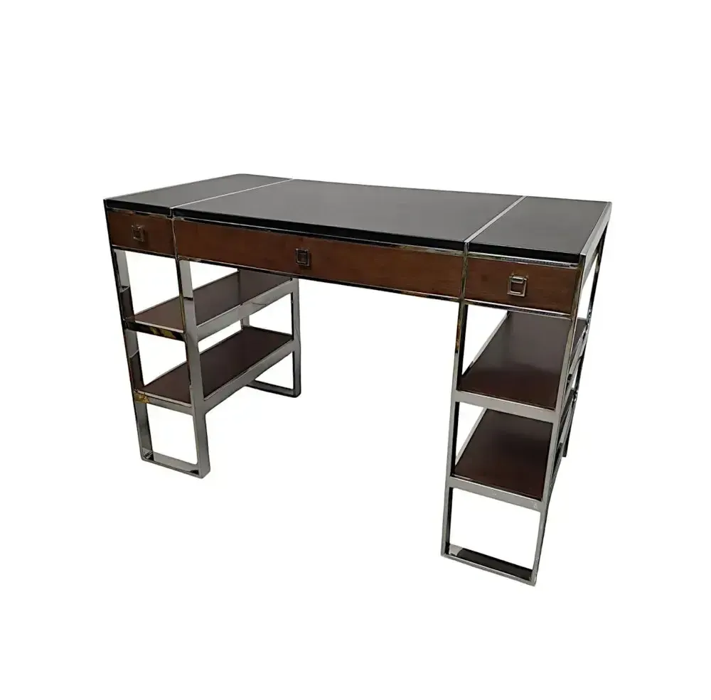 A Stunning Mid Century Design Leather Top Desk photo vintage