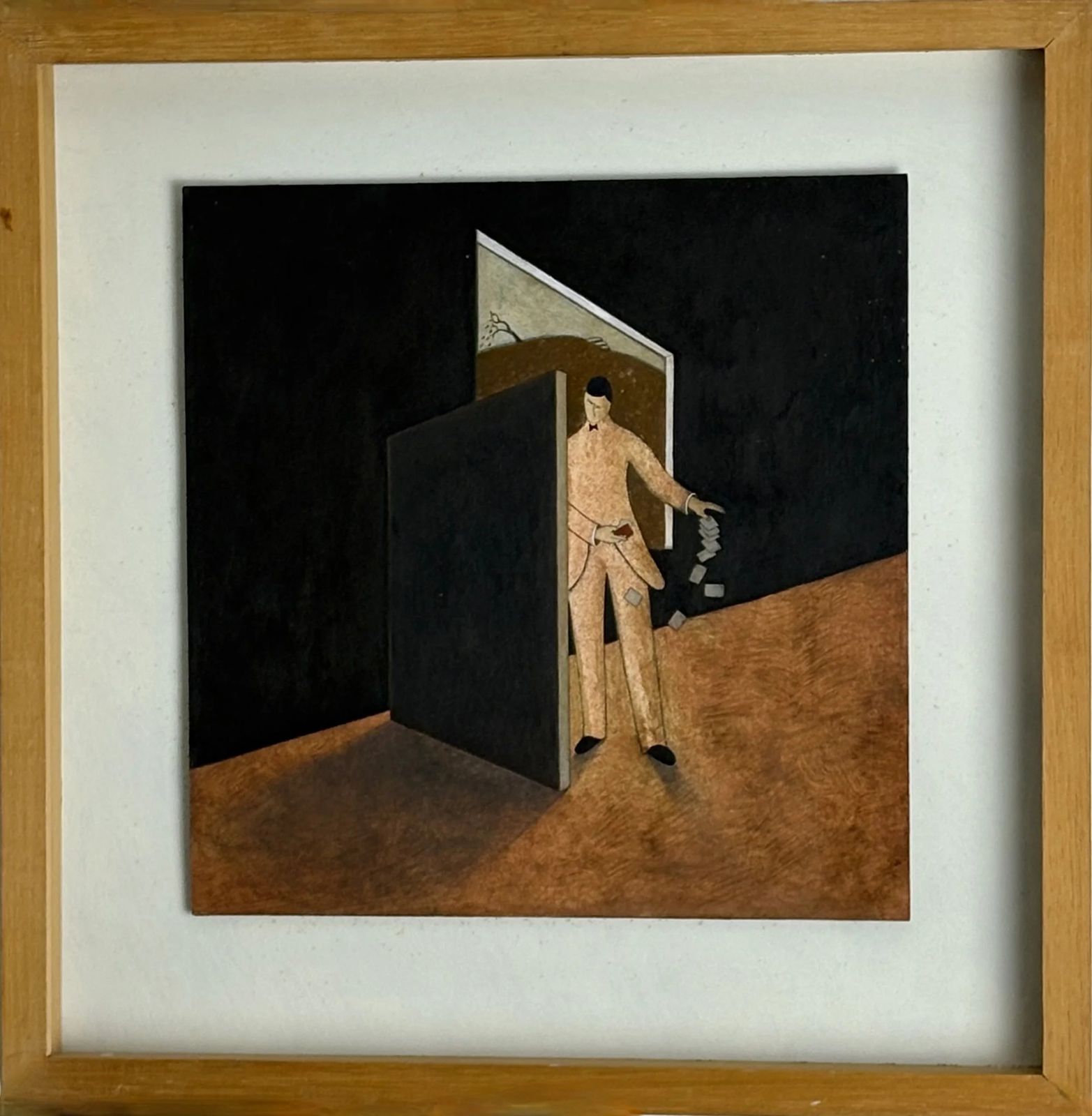 Andrew Lanyon, (British 1947 ) 'The Conjuror', Oil On Board, 1979, 35.5cm X 35.5cm