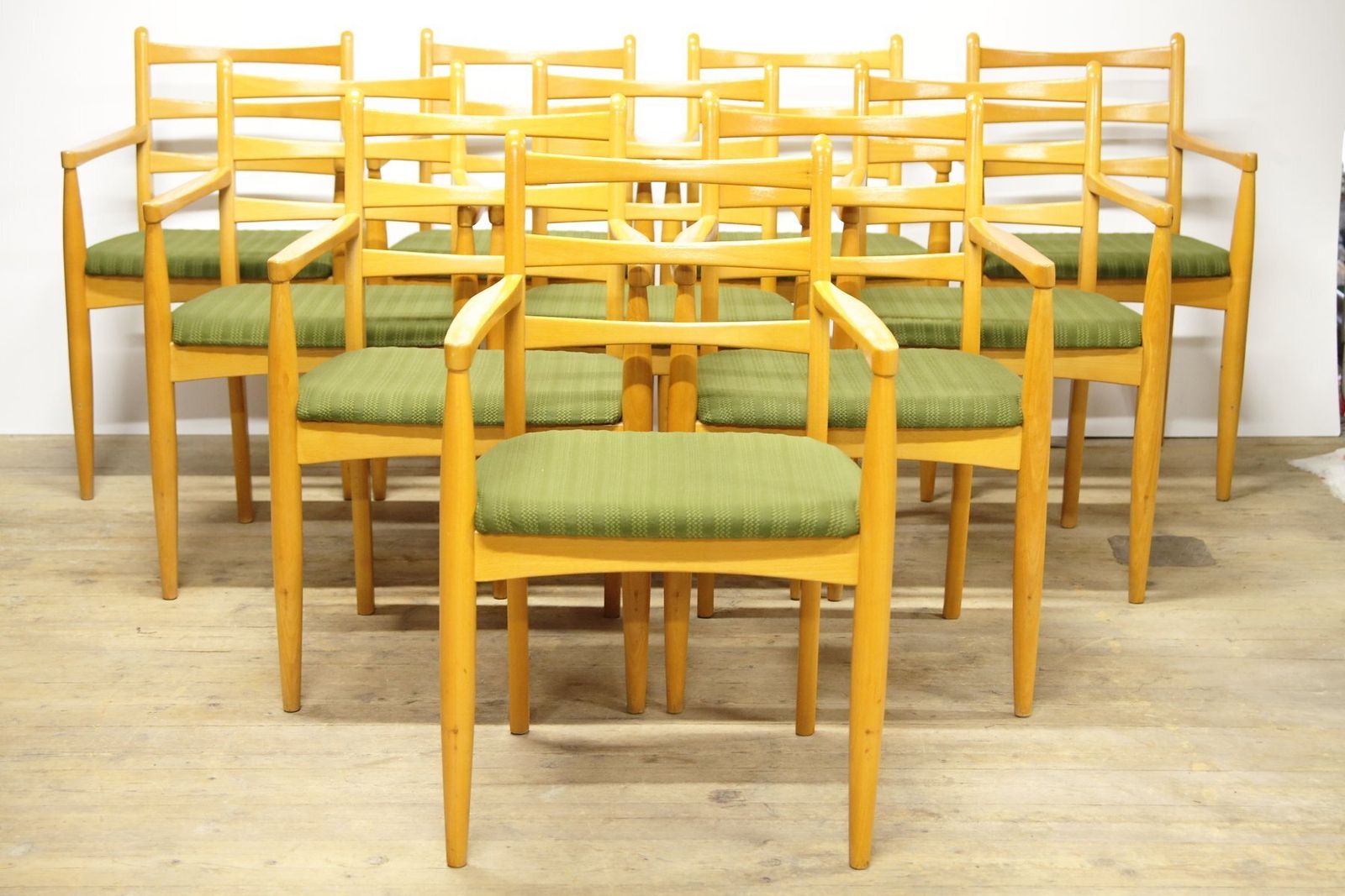 Mid Century Dining Armchairs, Former Czechoslovakia, 1970s, Set Of 10