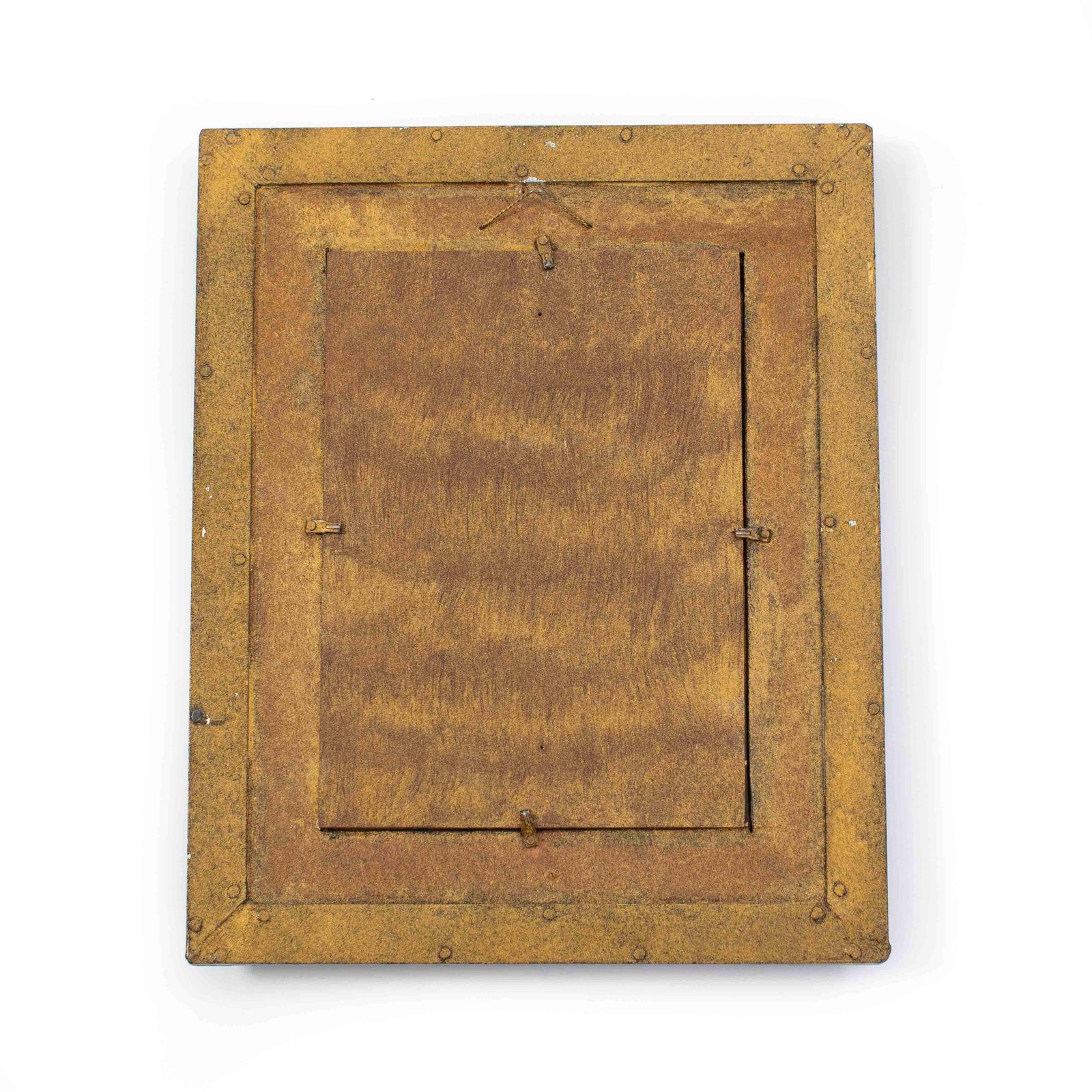 photo vinterior Italian Mid Century Brutalist Mirror Turquise Gold By Creaciones Gobesso, 1960s