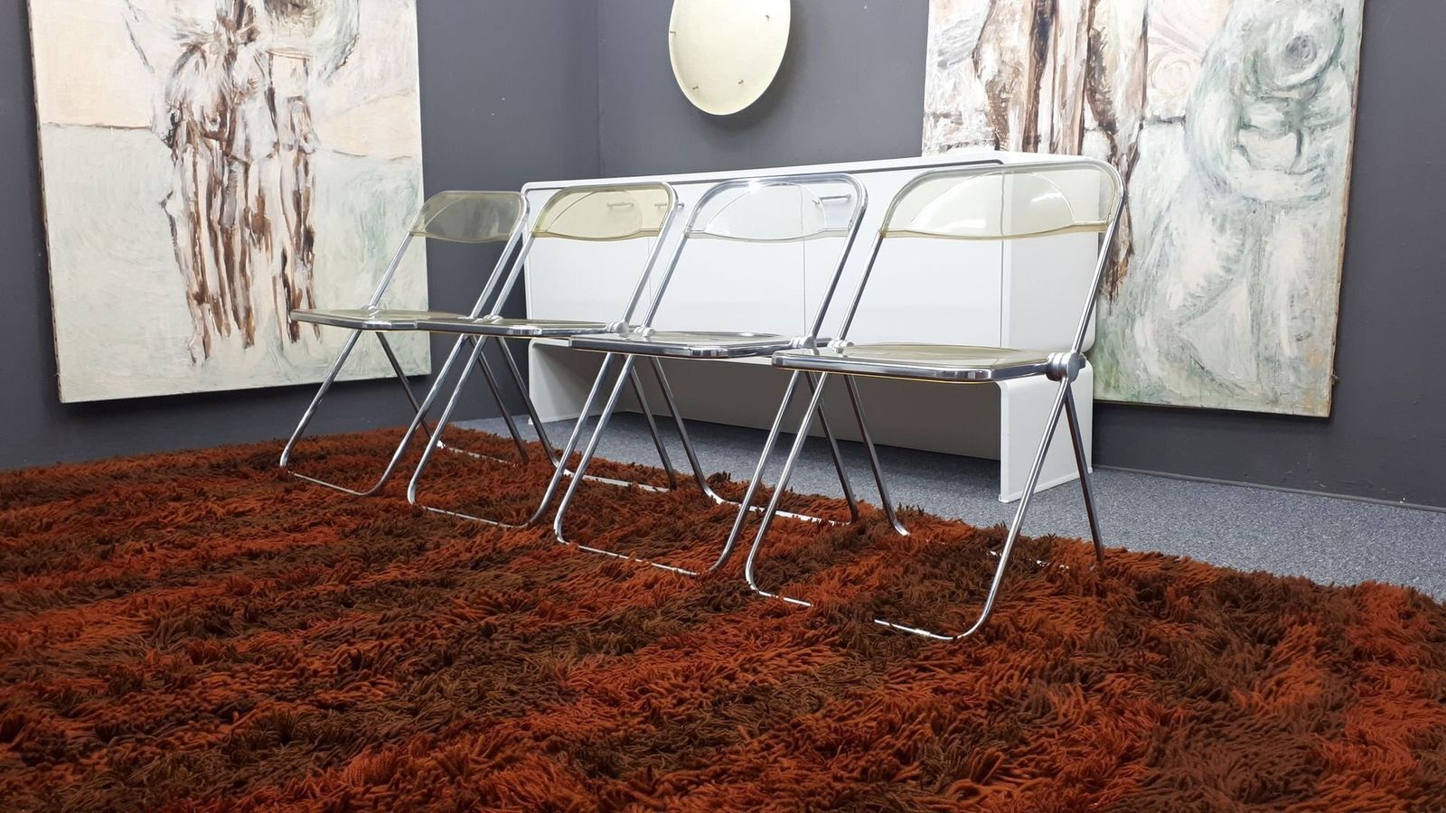 Space Age Plia Folding Chairs By Giancarlo Piretti For Castelli, 1960s, Set Of 4