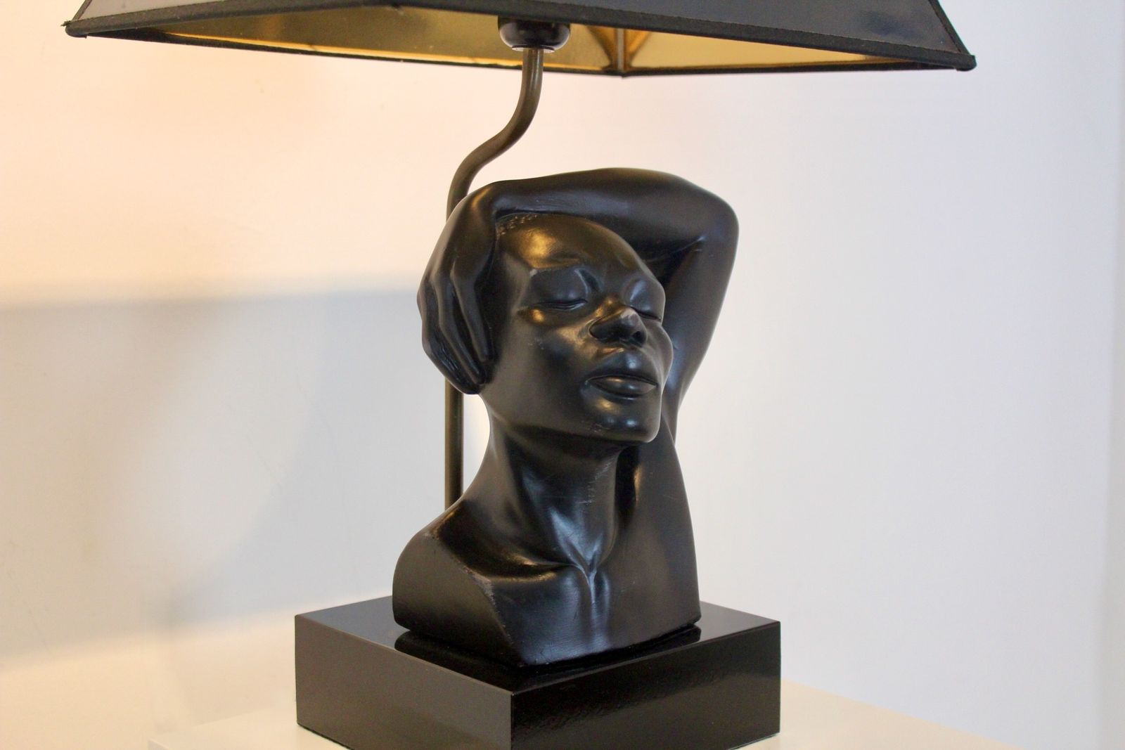 Sculptural Art Deco–Style Table Lamp By Deknudt, Belgium photo Lighting
