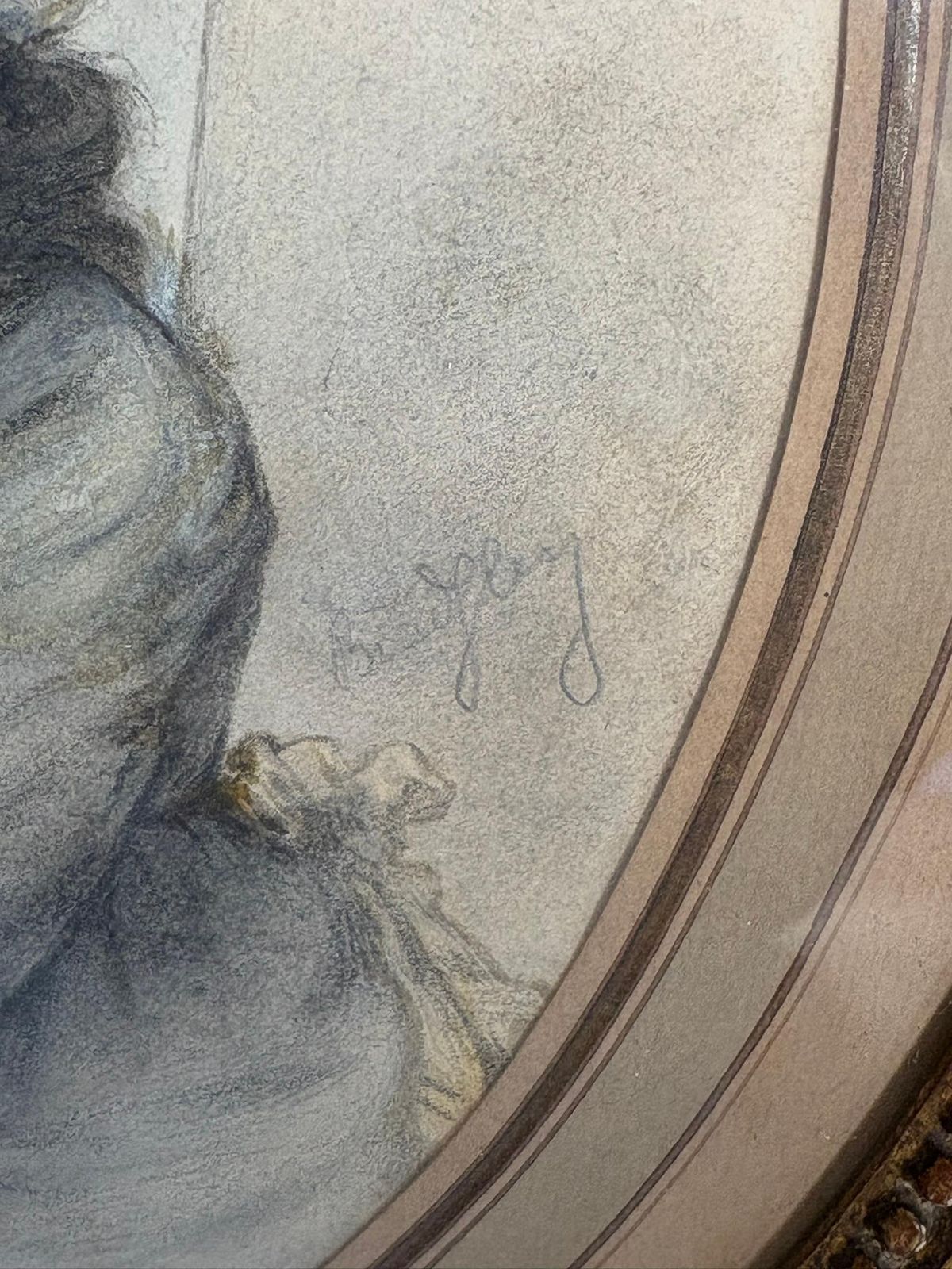 photo furniture Pencil Drawing Of A Little Girl, France, 19th