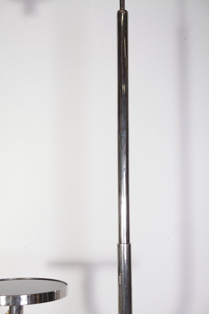 Modernistische Chromen Vloerlamp, Voormalig Tsjecho Slowakije, Jaren 1940 photo 1040.0