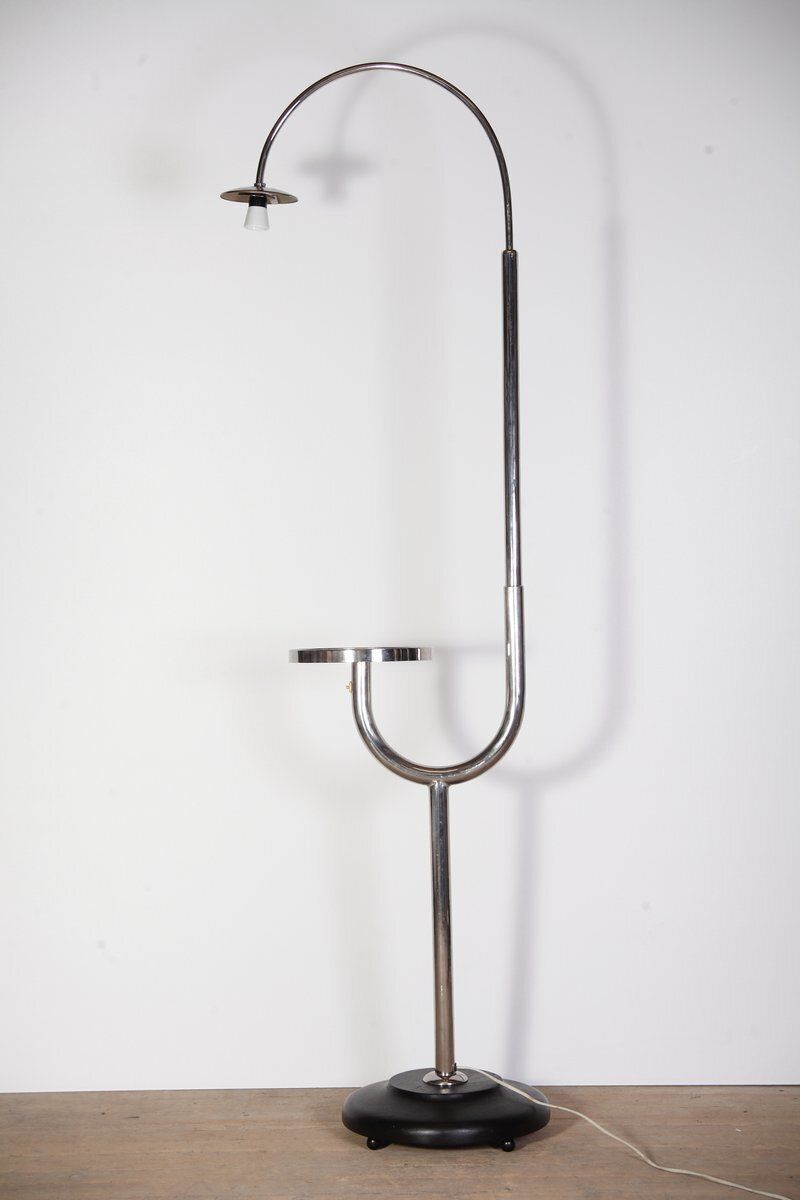 photo buy Modernistische Chromen Vloerlamp, Voormalig Tsjecho Slowakije, Jaren 1940