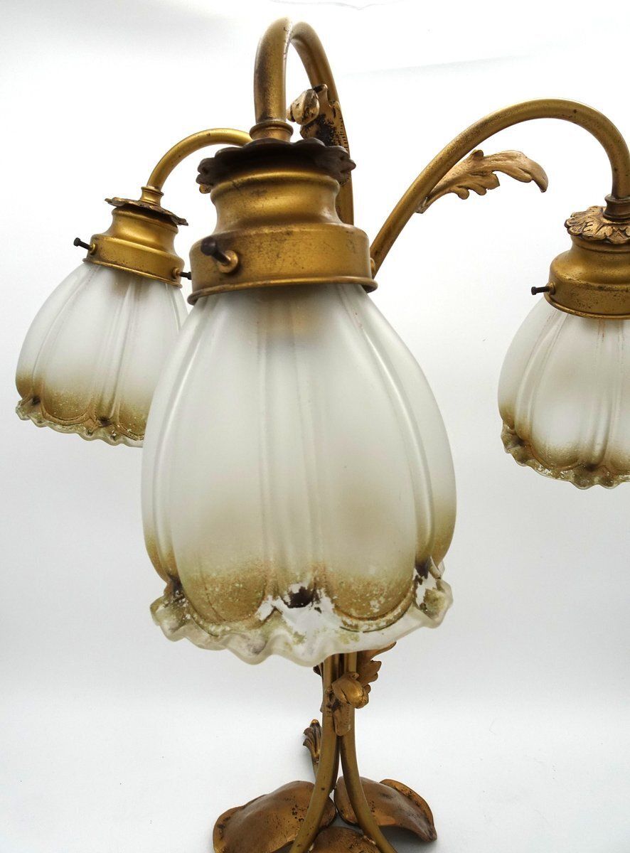 Vintage Art Nouveau Style Table Lamp In Brass photo buy