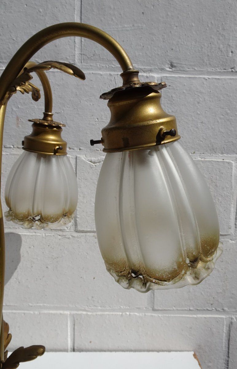 photo buy Vintage Art Nouveau Style Table Lamp In Brass