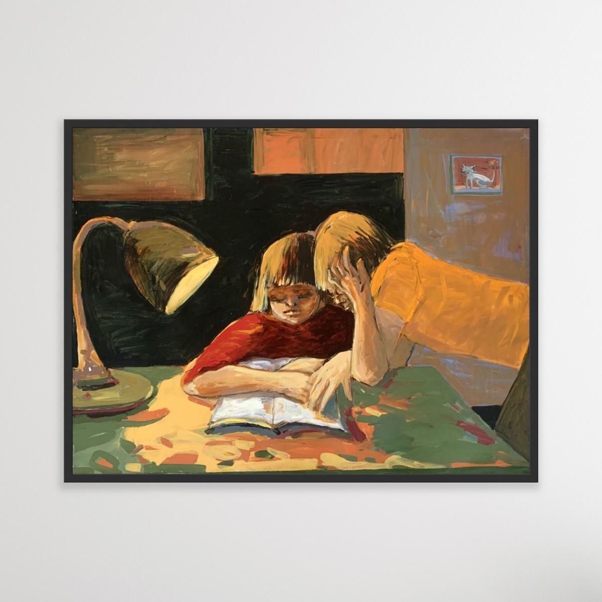 photo furniture Monika Rossa Homework   Contemporary Oil Painting, Colorful, Figurative, Polish Artist