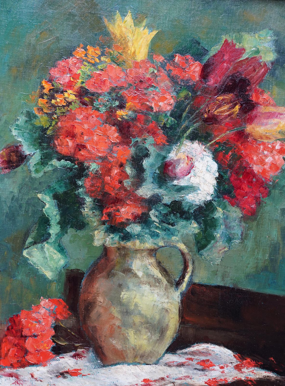 Nadia Benois Still Life Of Flowers In Jug   Post Impressionist 1940's Art Floral Oil Painting 1946 photo for sale