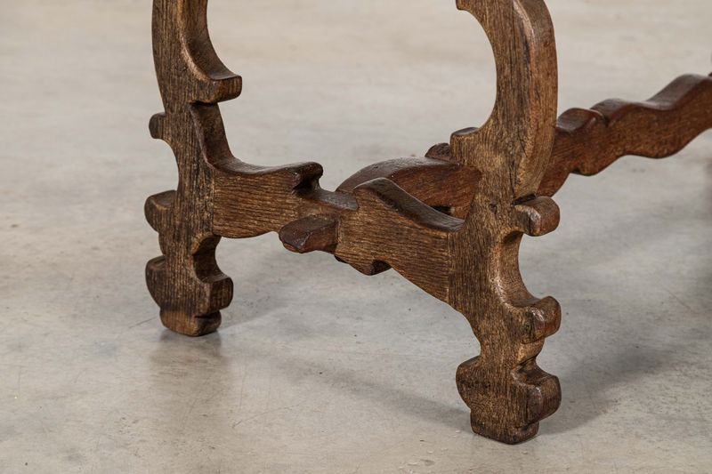 19thc Spanish Oak Trestle Table photo buy