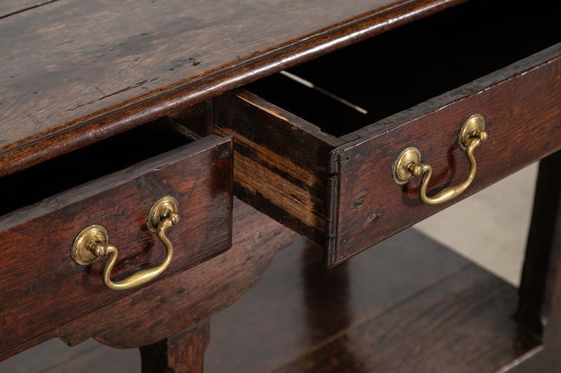 Furniture 18thc English Oak Dresser Base photo