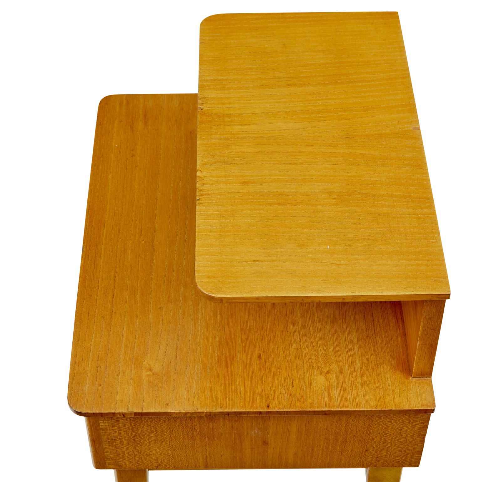 Mid Century Pair Of Scandinavian Elm Bedside Tables photo for sale