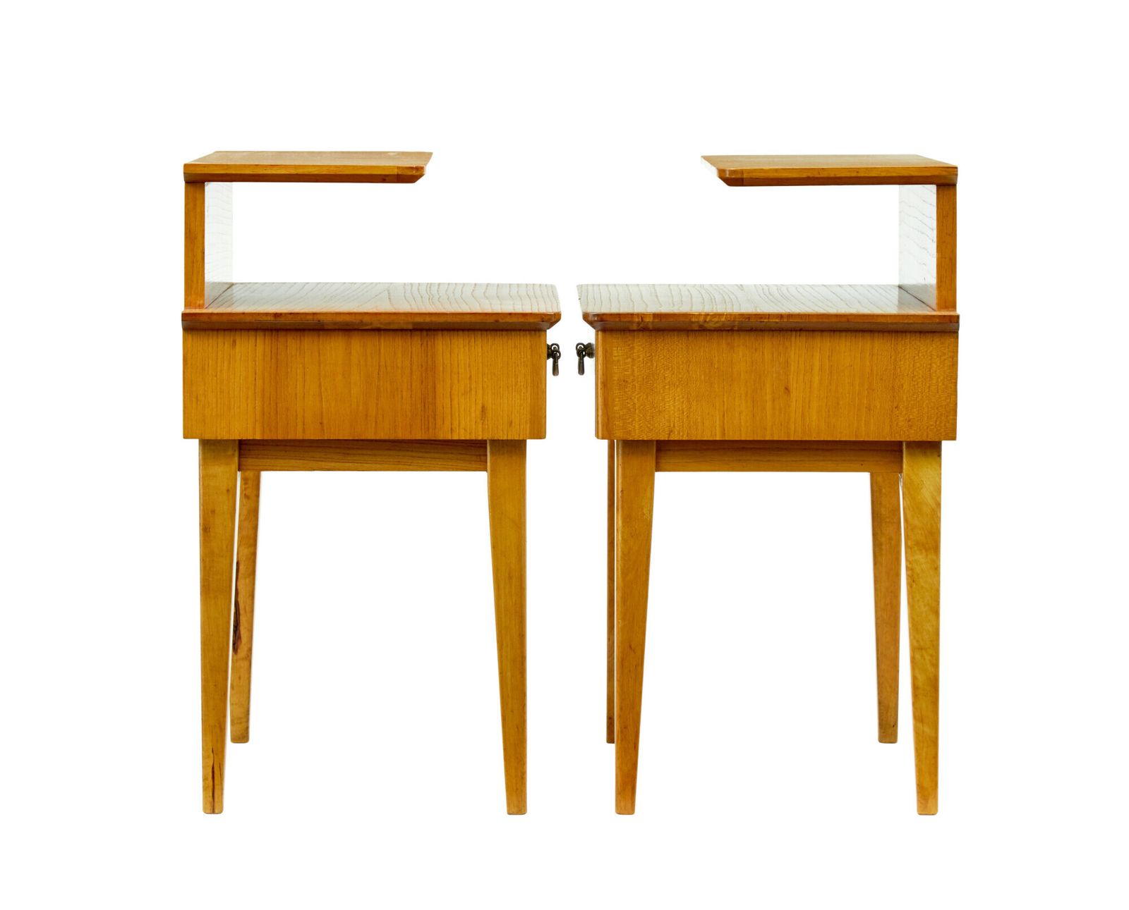 Mid Century Pair Of Scandinavian Elm Bedside Tables photo 1095.0
