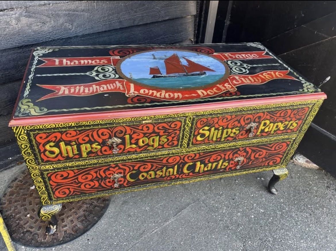 Vintage Hand Painted Two Drawer Chest