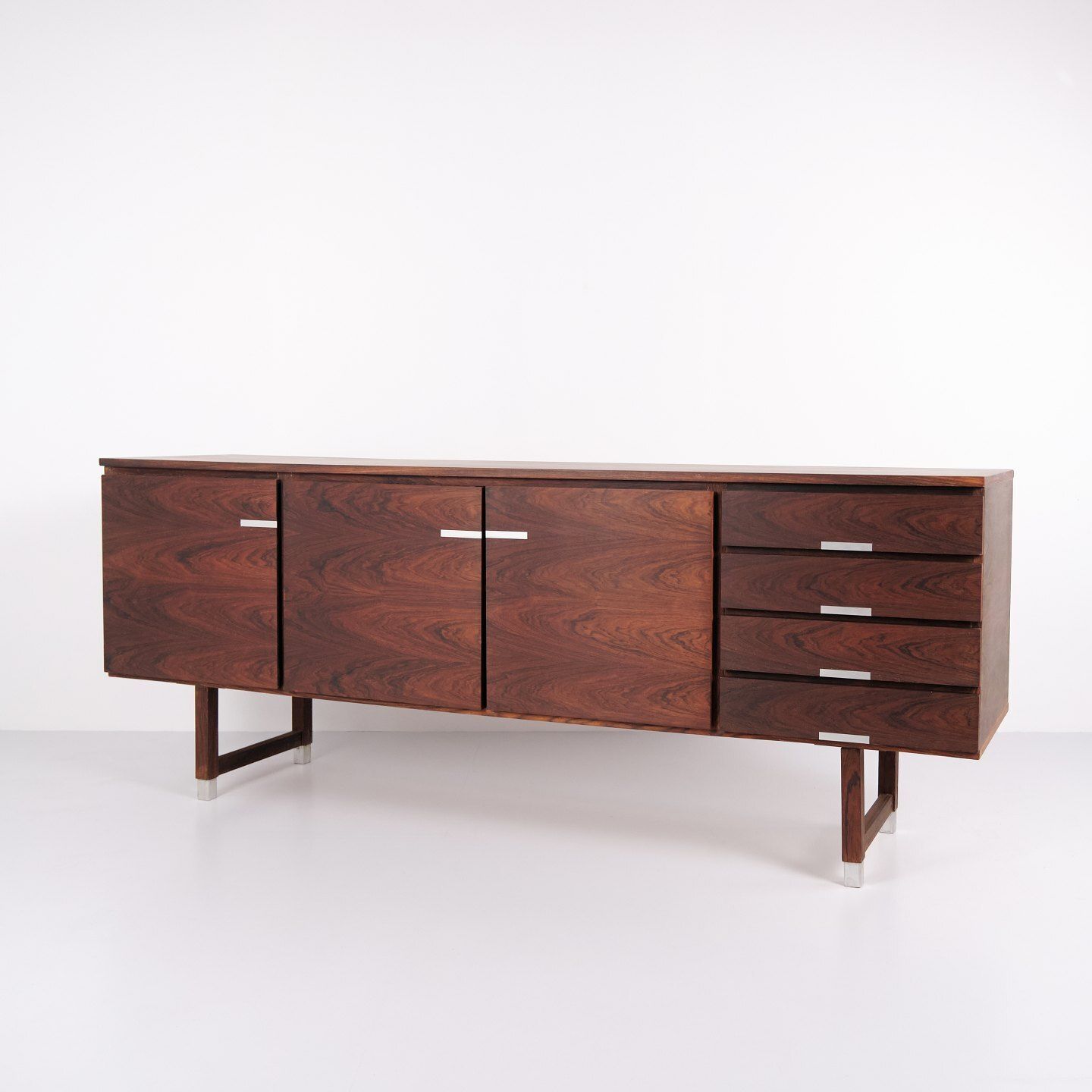 Sideboard   Rosewood   Aluminum Handles & Feet   Kai Kristiansen   Feldballes Furniture Factory (Fm Furniture)   1960s photo furniture