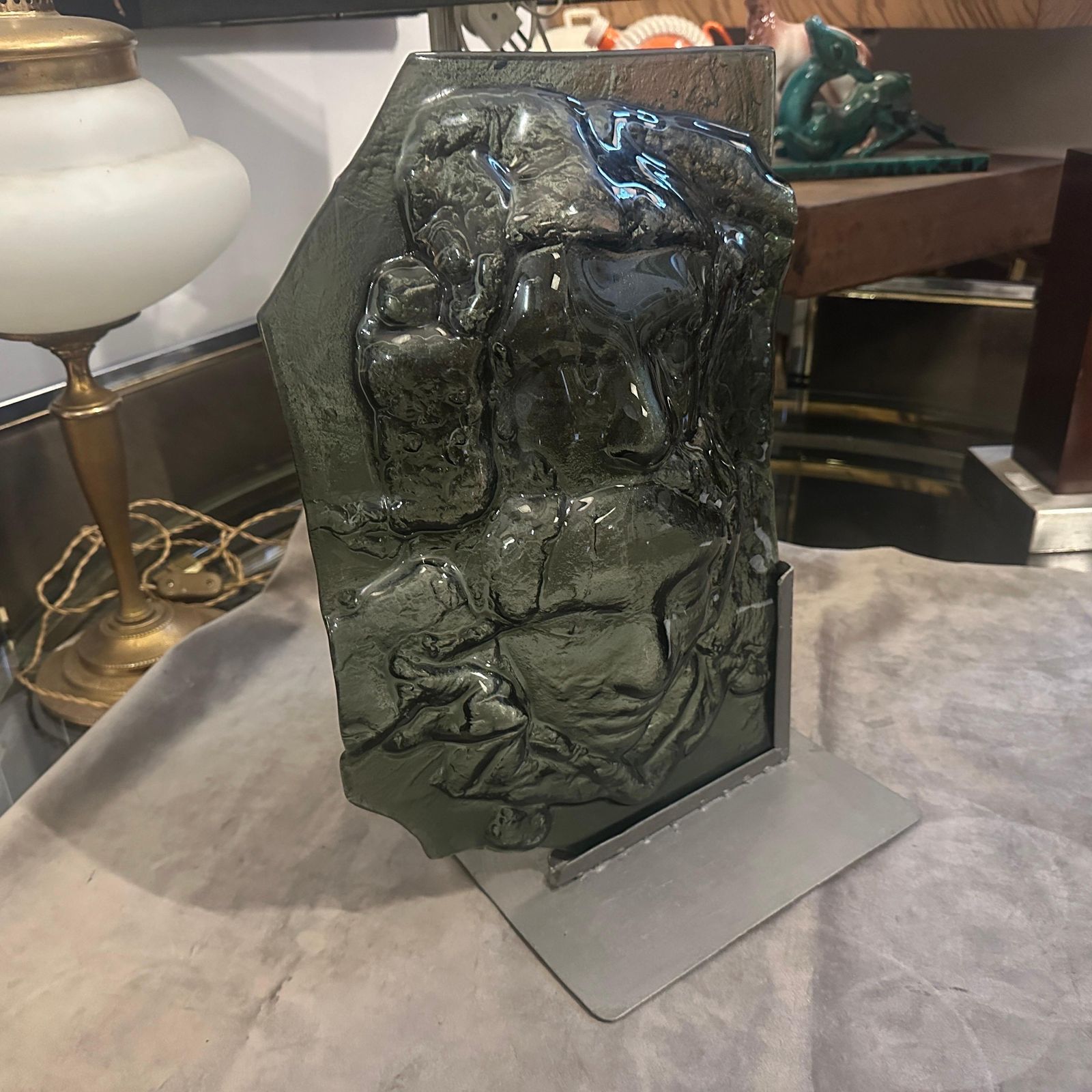 1657.0 1980s Abstract Grey Murano Glass Sculpture By La Fucina Degli Angeli photo