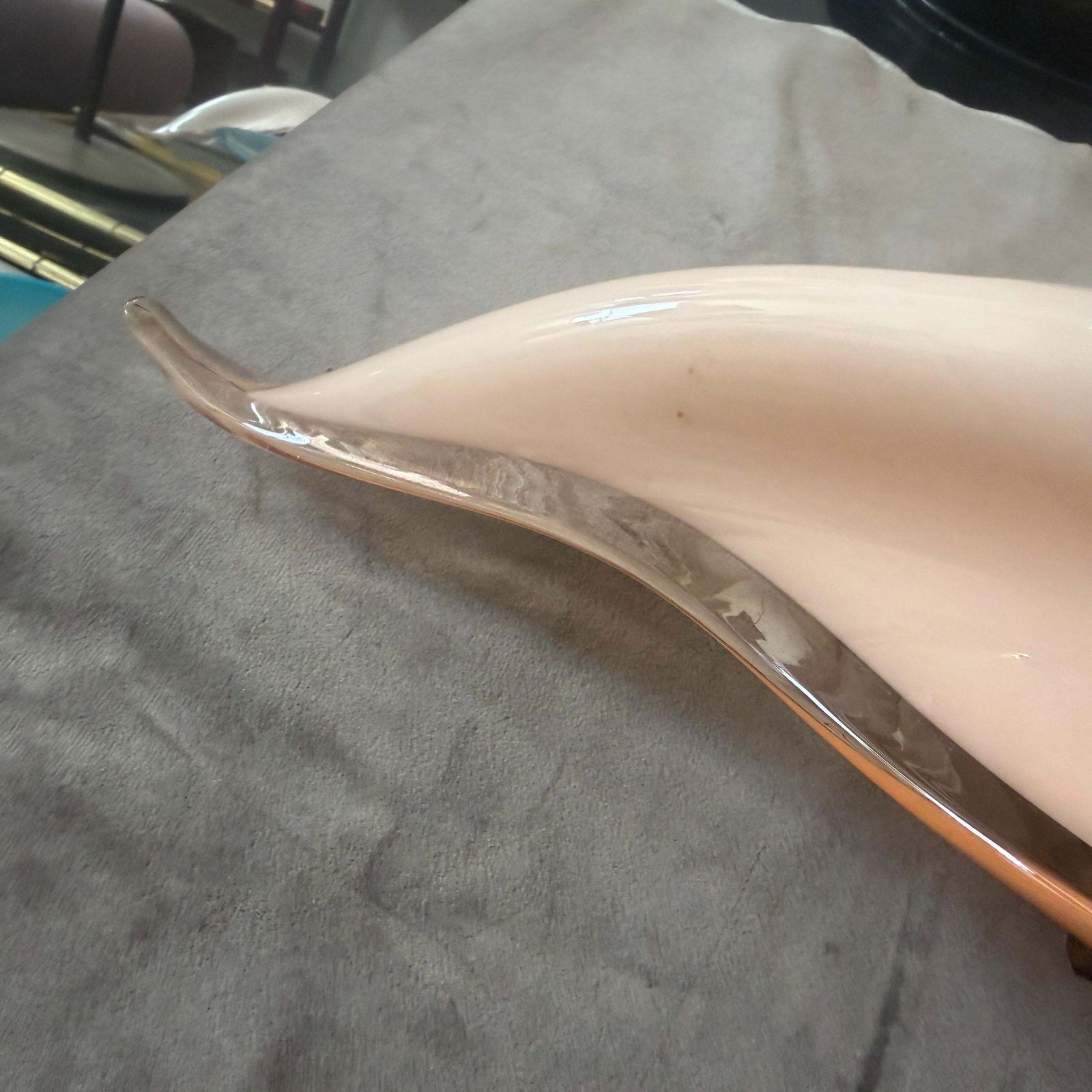 photo furniture Two 1970s Mid Century Modern Pink Murano Glass Leaf Wall Sconces By Franco Luce