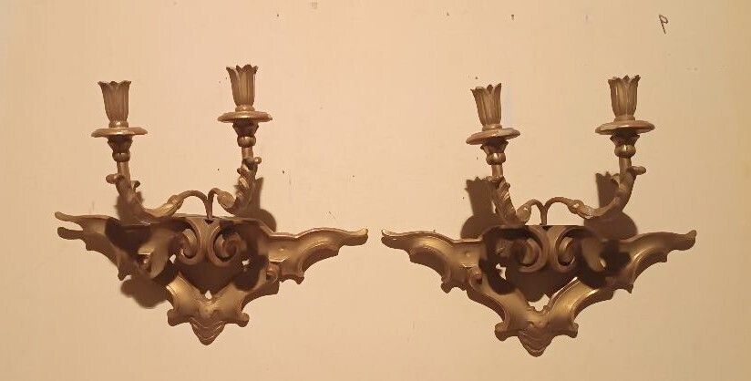 Pair Of Antique 19th Century Giltwood Wall Sconces photo furniture