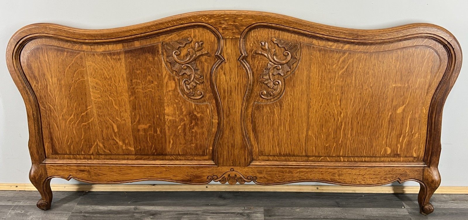 Footboard Vintage French Style Oak Double Bed Carved Footboard Lot 4732
