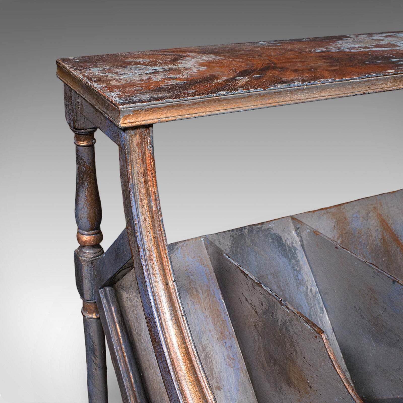 Antique Georgian Revival Book Trough, English, Painted, Library Stand, Edwardian photo vintage